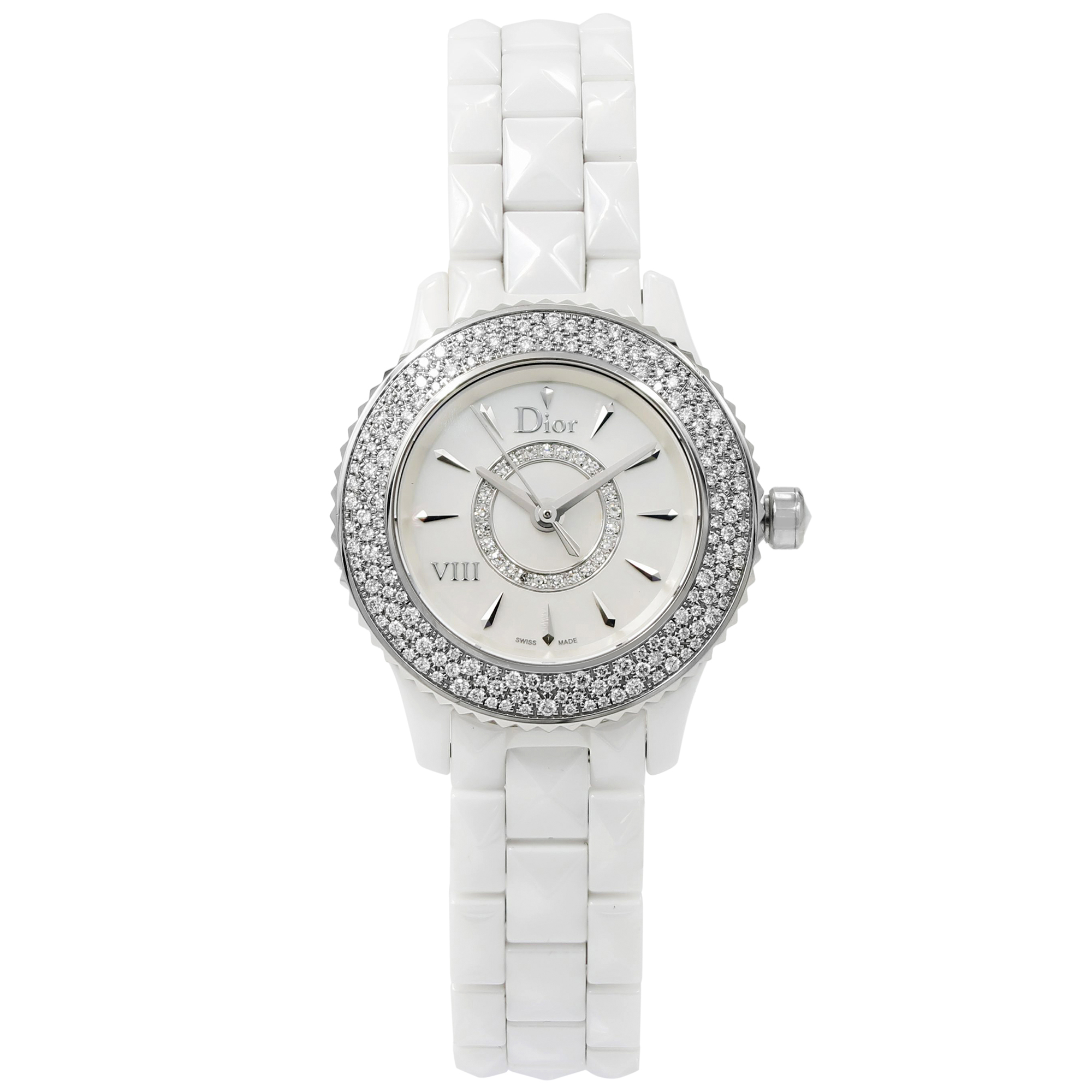 Christian Dior VIII Ceramic Diamond Steel Quartz Ladies Watch ...