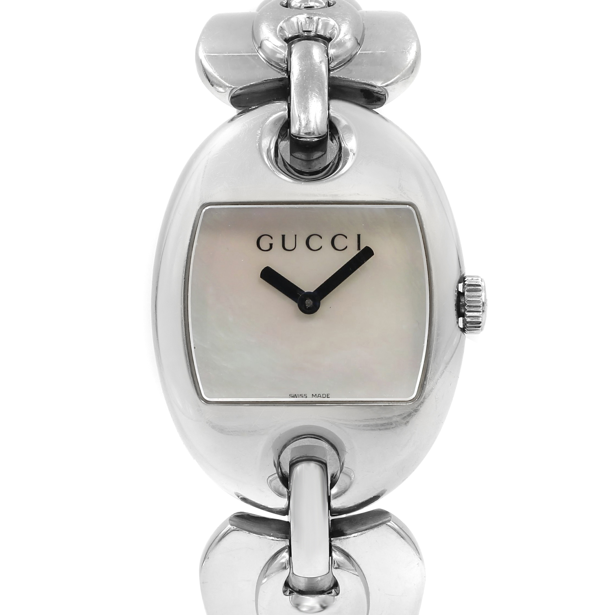 GUCCI 時計　レディース Gucci 121 Marina Chain MOP Dial Steel Quartz Ladies Watch YA121302