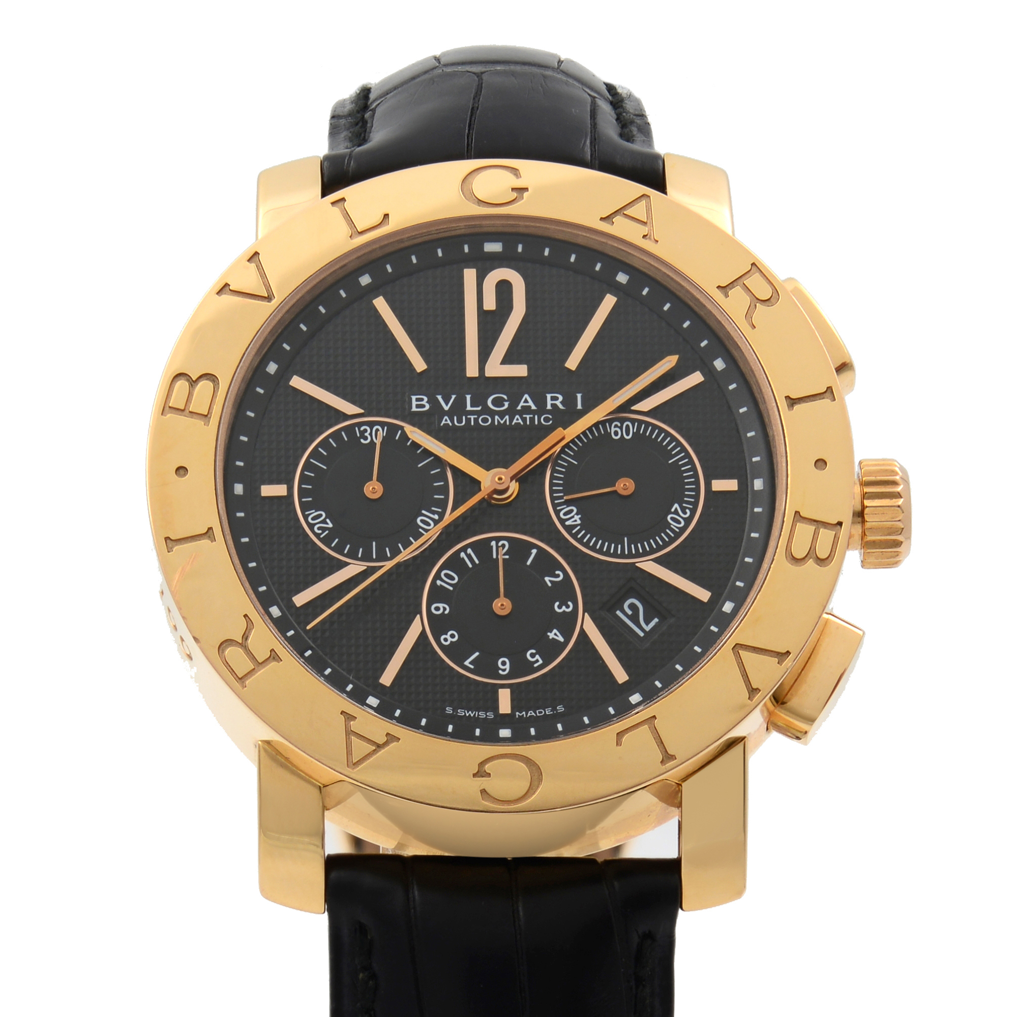 Bulgari Diagono Limited  Edition  18K Rose Gold  Black  Dial 