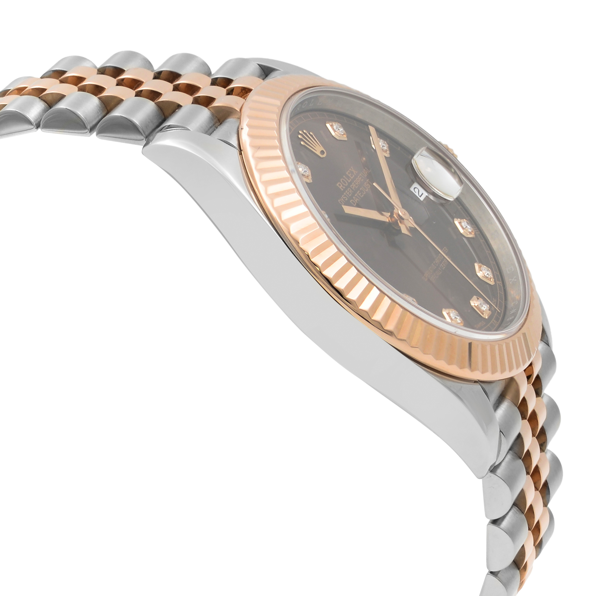 rolex datejust 41 rose gold chocolate dial