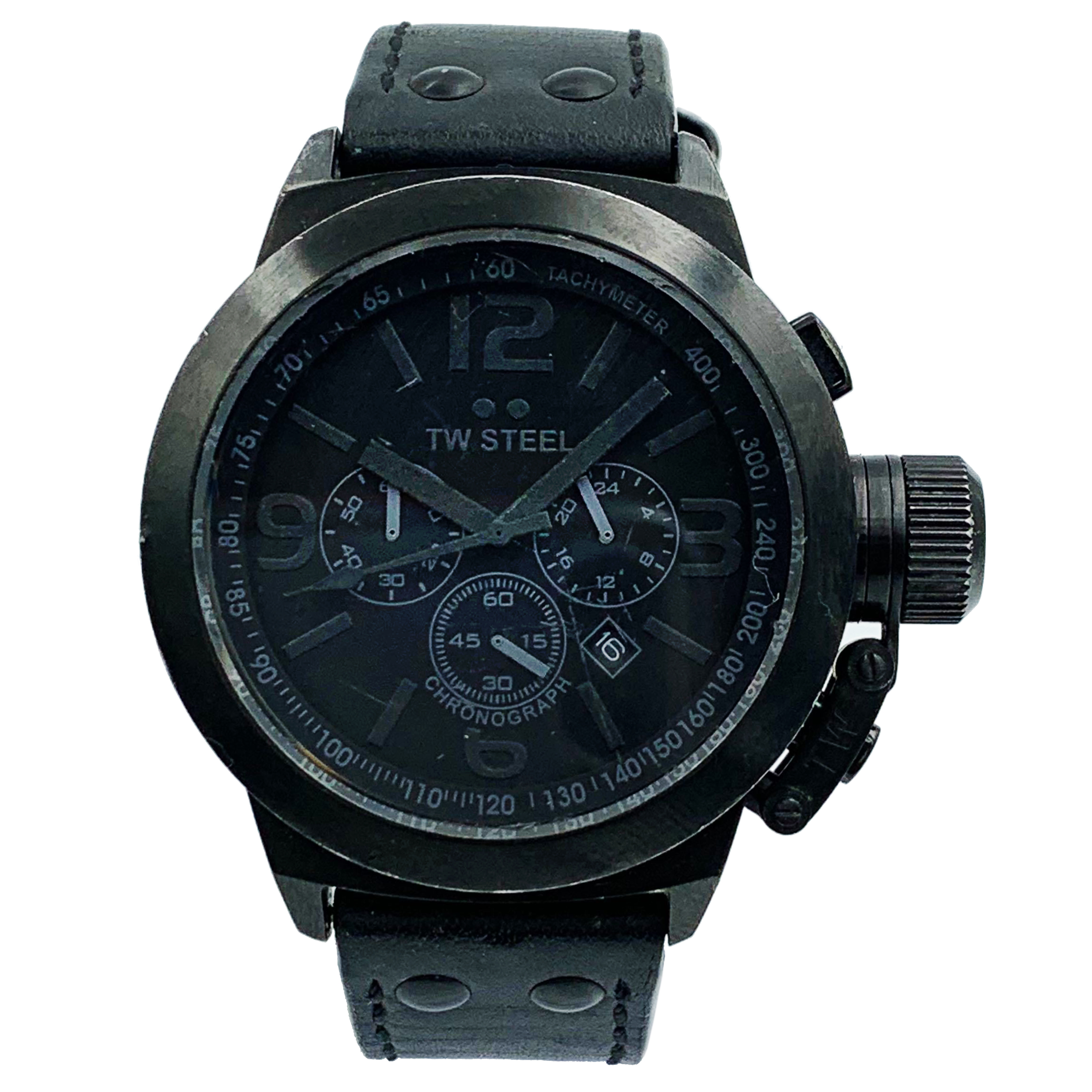 TW Steel Men's TW843 Canteen All Black Chronograph Watch 8718215083252 ...