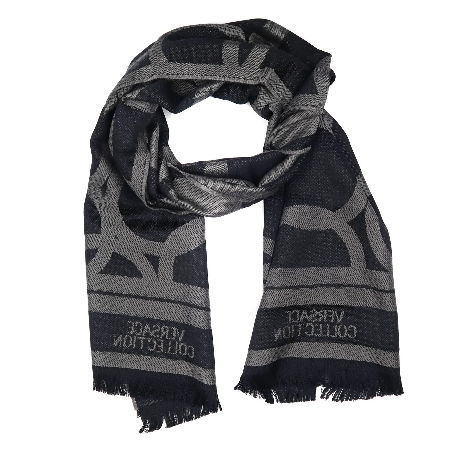 Versace Collection Black & Grey Mens Scarf