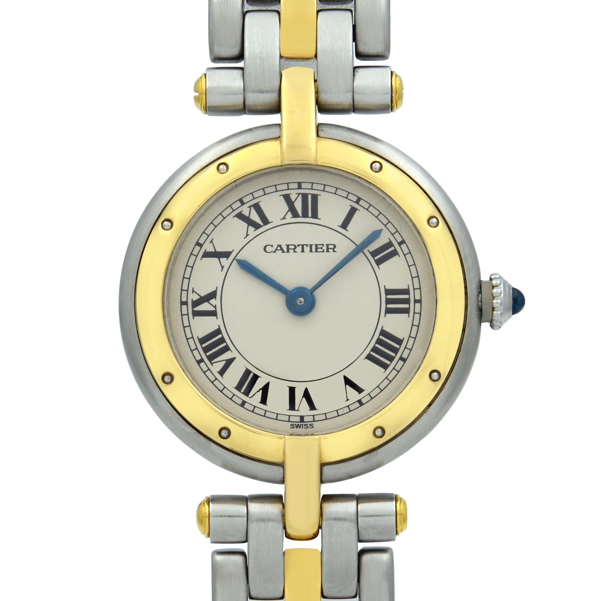 Cartier Panthere 18K Yellow Gold Steel Silver Dial Quartz Ladies Watch ...