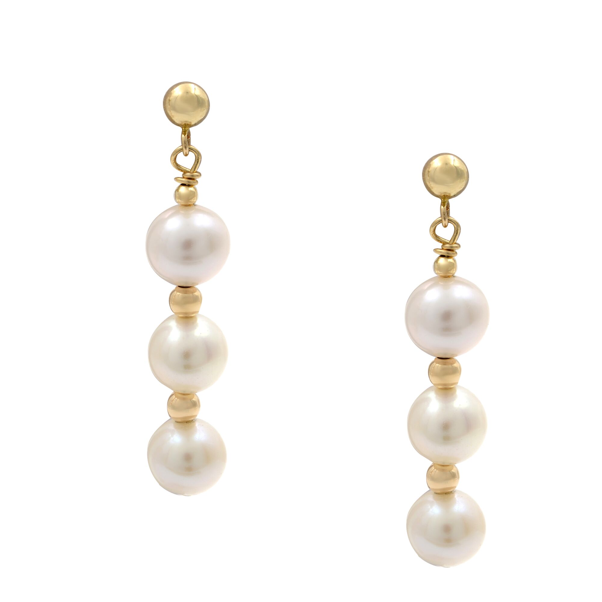 ピアス LESS IS MORE Single sale 14K gold freshwater pearl earrings 14K Yellow Gold Freshwater Pearl Stud Earrings – PJ