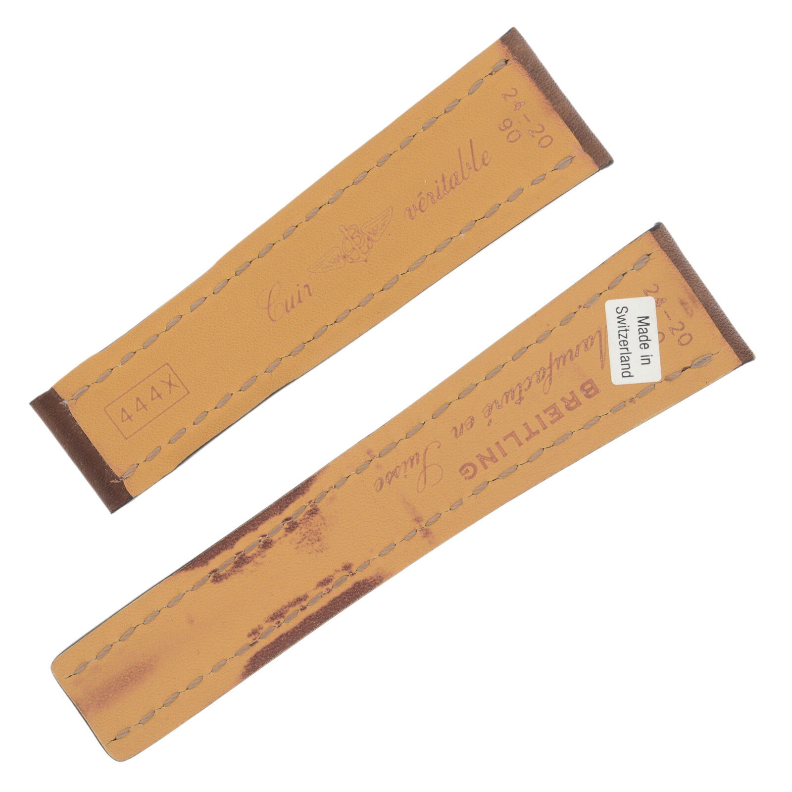 Breitling 444X 24-20mm Genuine Leather Brown Men's Watch Band | eBay