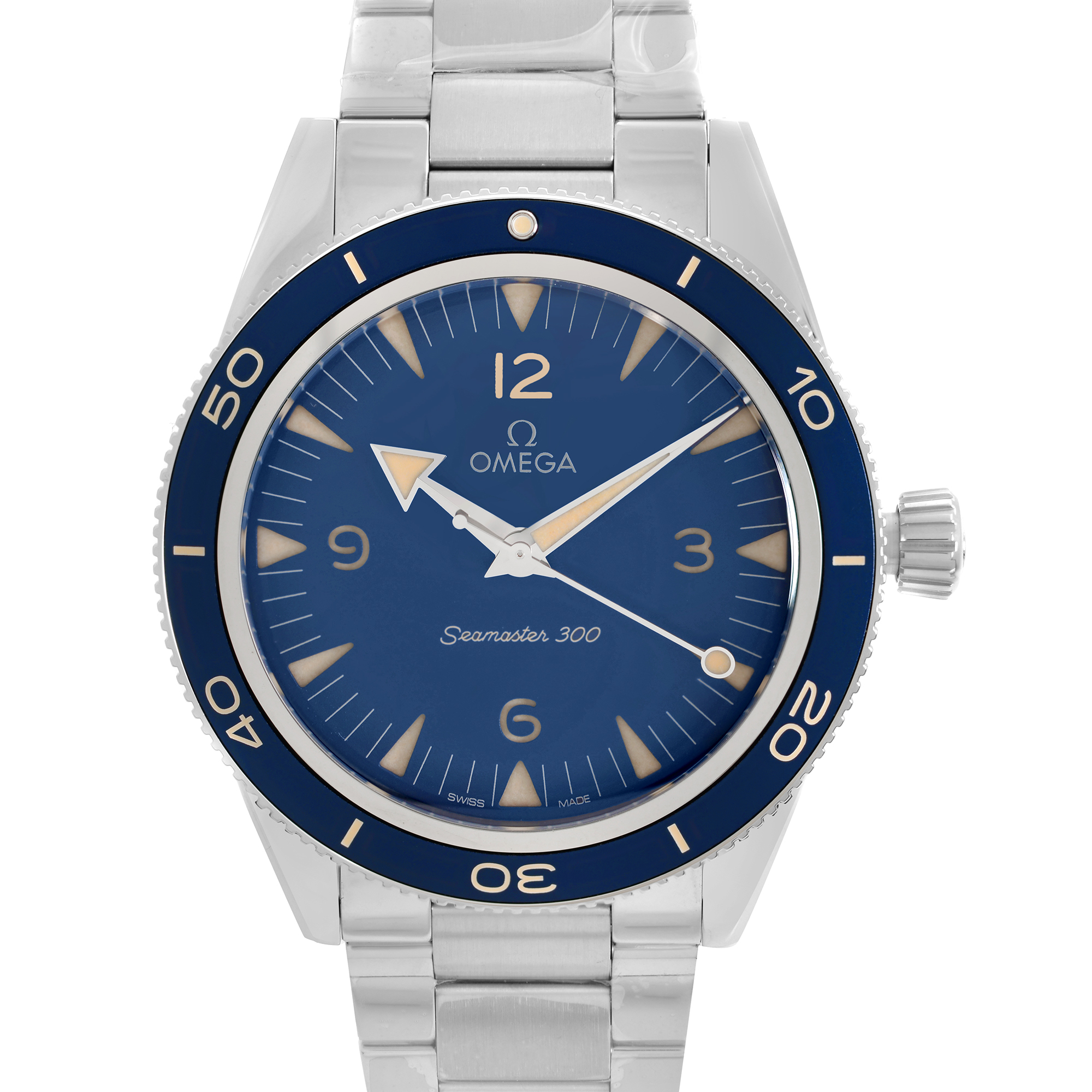 Up Close Front Facing Picture Of OMEGA 234.30.41.21.01.001 Stainless Steel Watch Unworn Condition