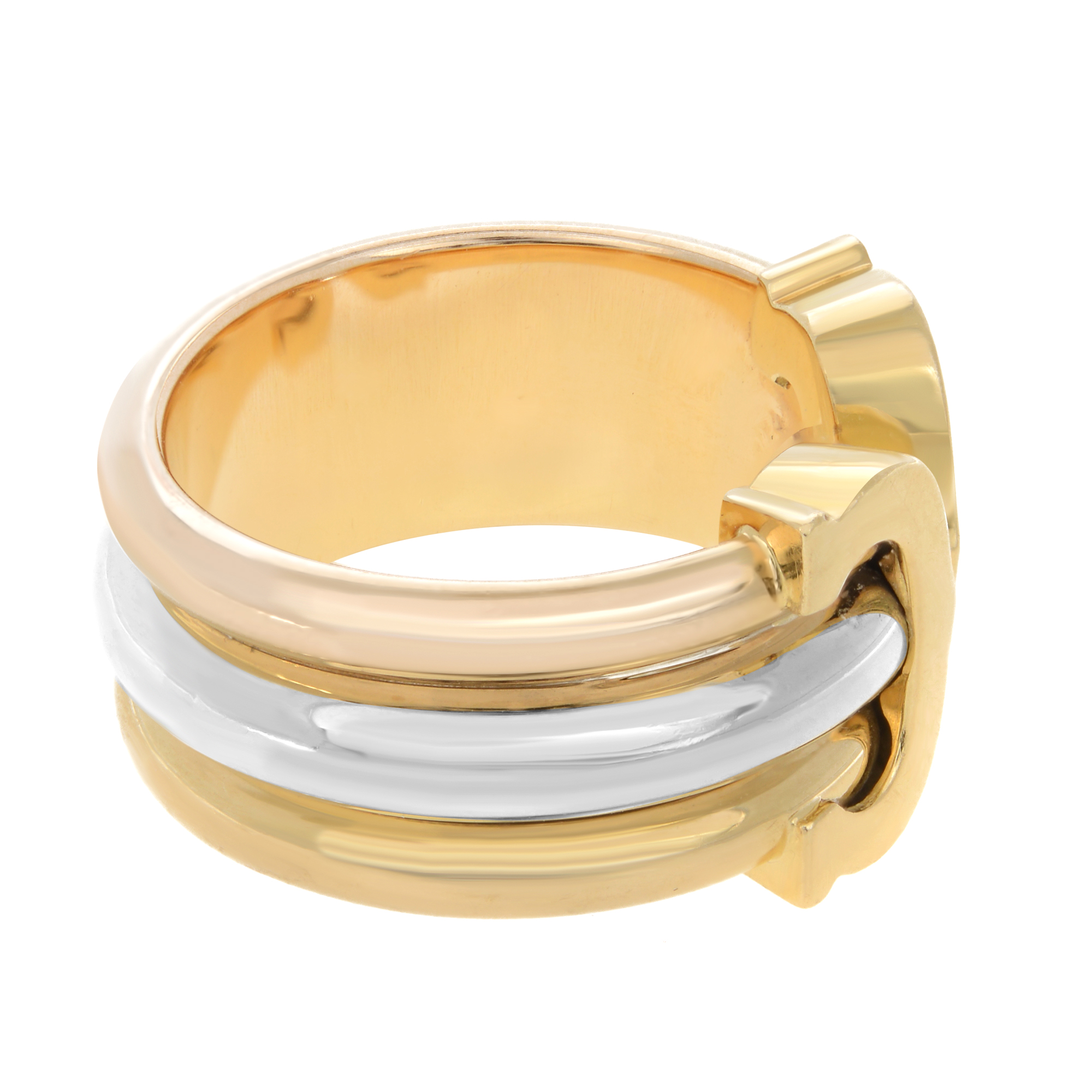 Cartier Double C Ring 18k Tri Color Gold Size 48 US 4.75 eBay