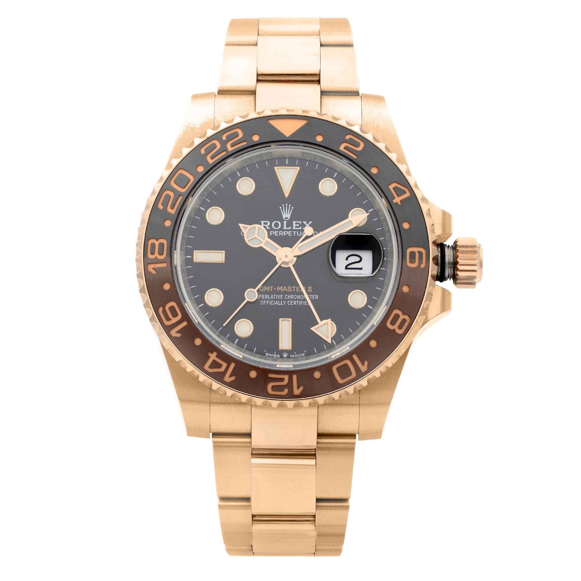 Front Full View Of Rolex 126715CHNR Rose Gold Watch 