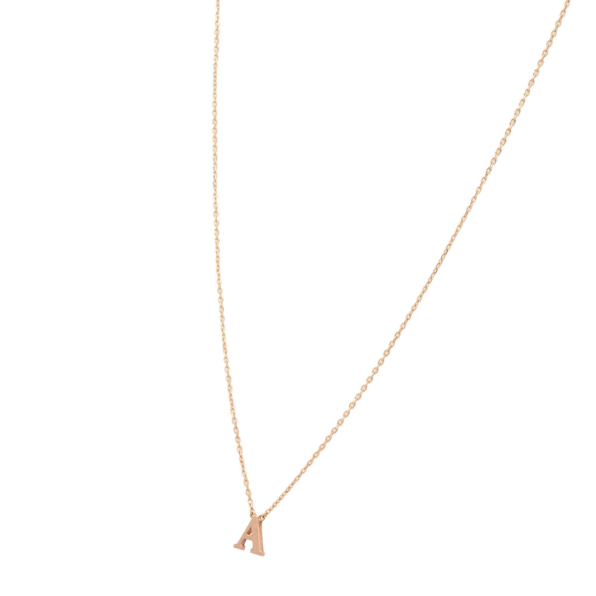 Rachel Koen Small A Initial Letter Pendant Chain Necklace 14k Rose Gold 689289769756 Ebay