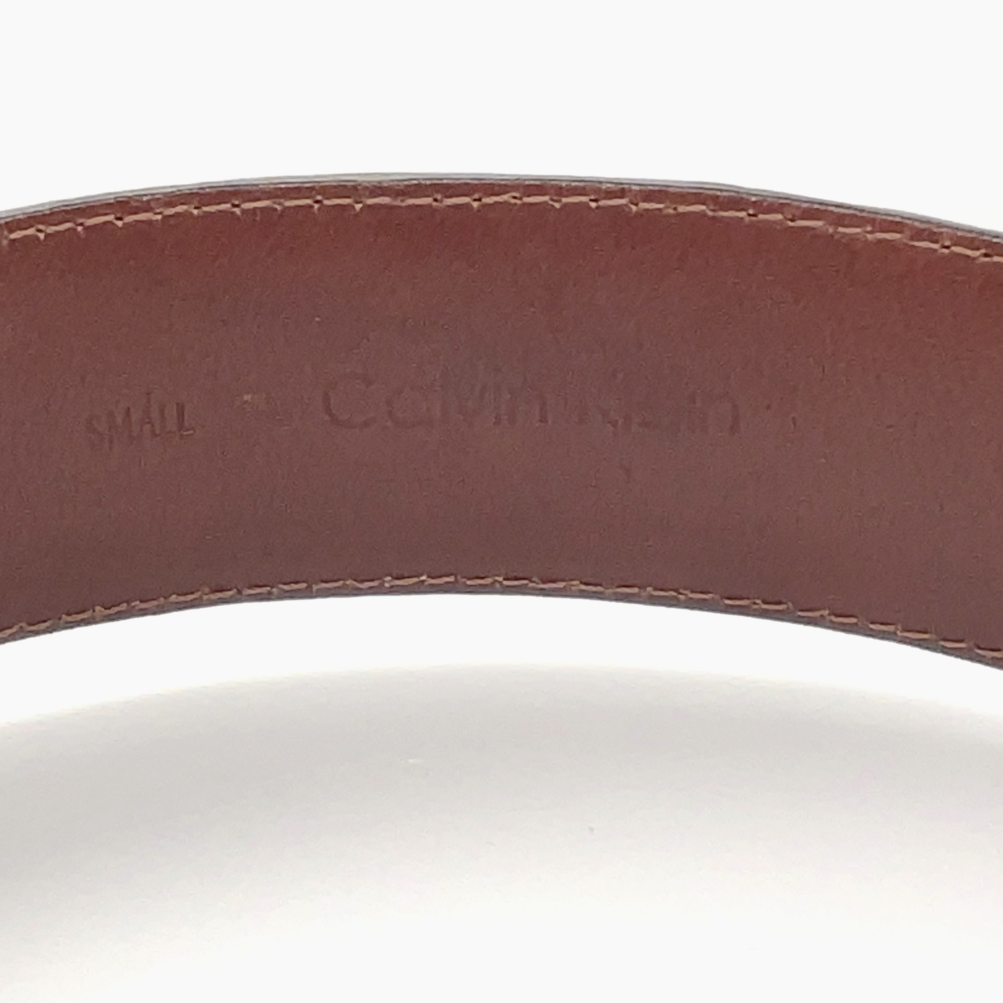 Calvin Klein Shiny Black Leather Womens Buckle Belt Small Silver Tone 90 main image 2