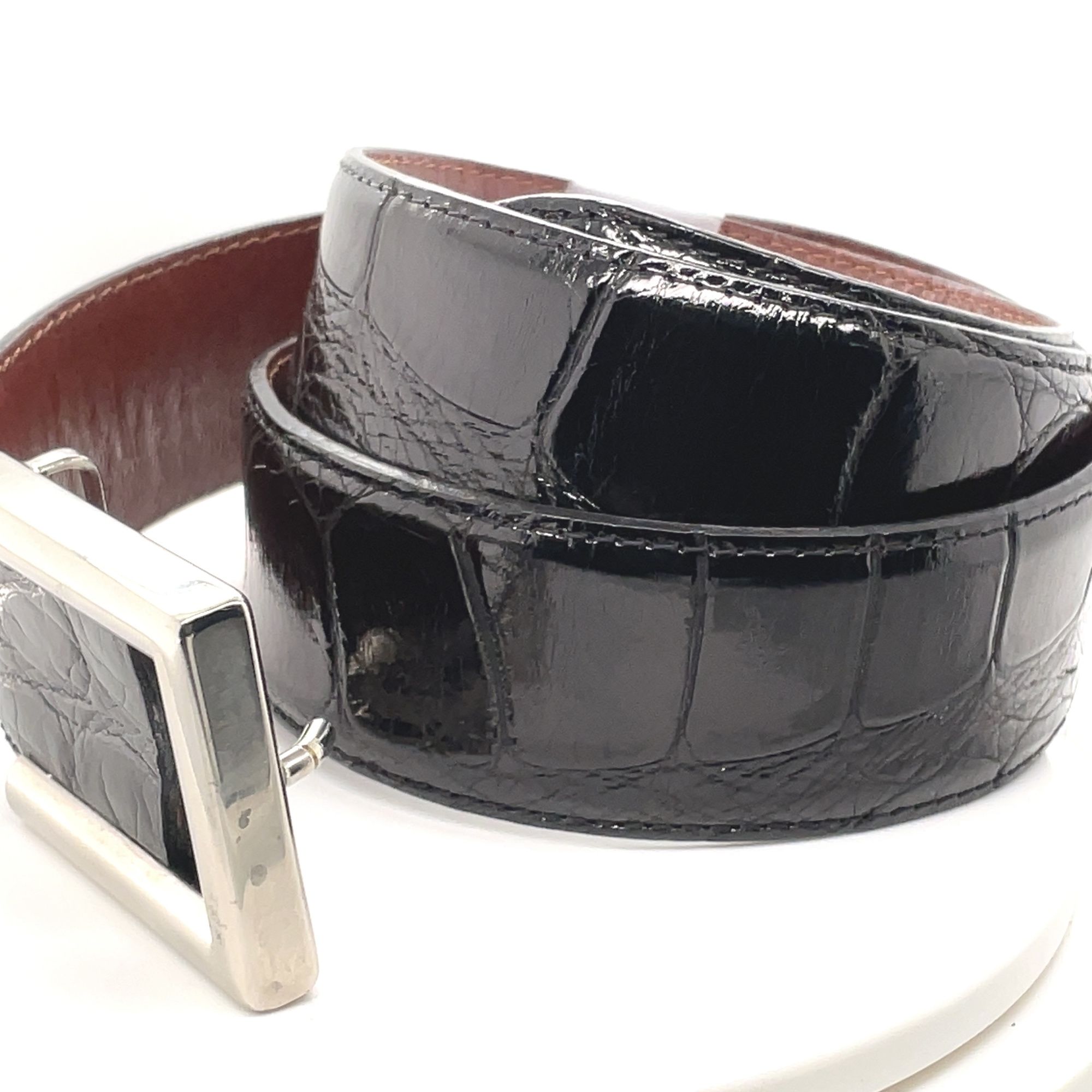 Vintage Calvin Klein 2 Black Snakeskin Belts- Lot/Duo Gold Buckle Size Small $_57.JPG?set_id=880000500F main image 4