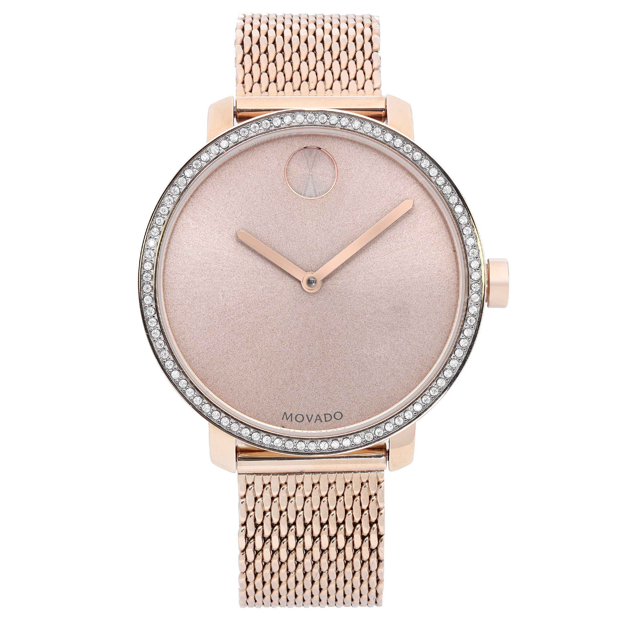 Movado Bold Shimmer 34mm Rose Gold Tone Rose Dial Quartz