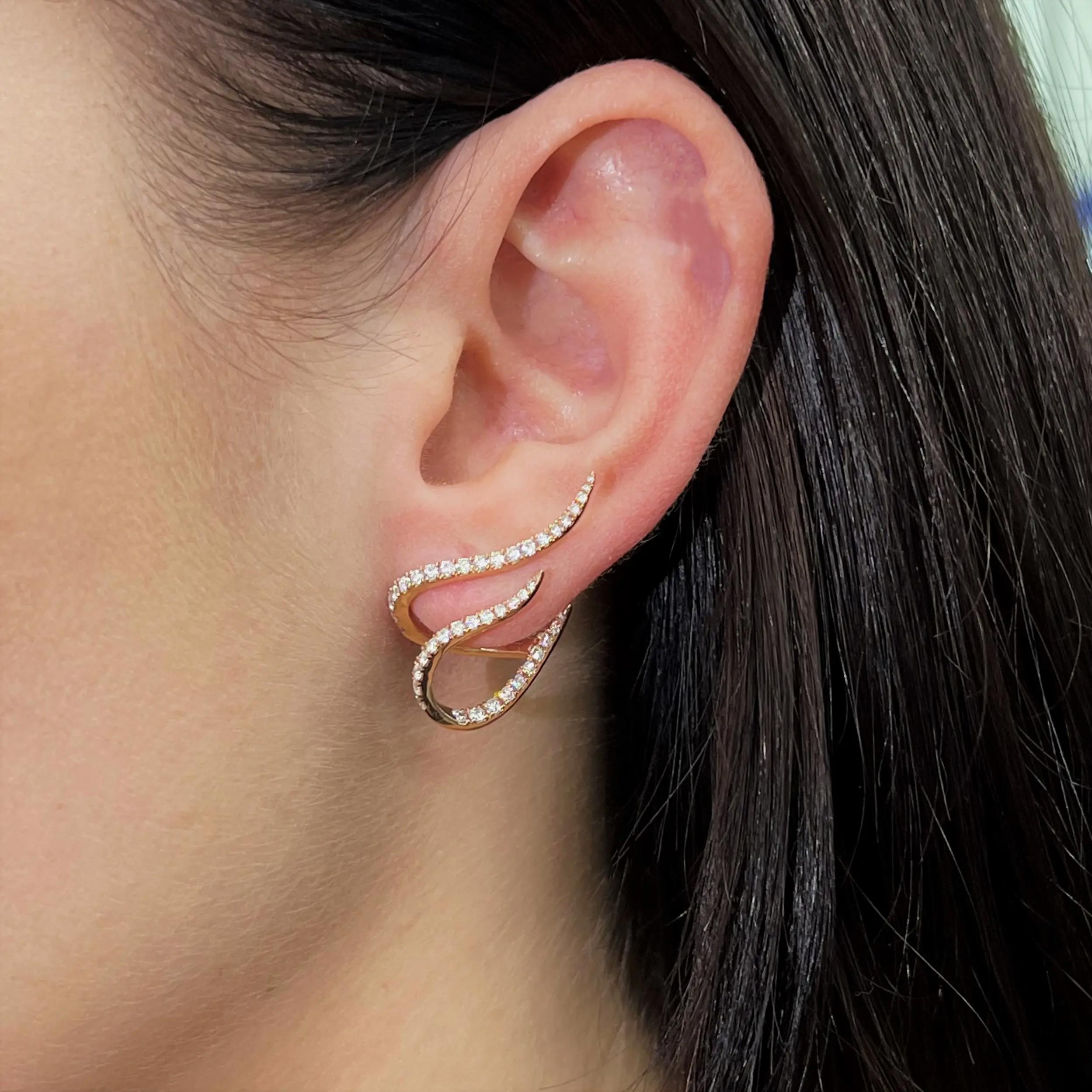 MESSIKA ピアス 18KYG Messika 0.97Cttw Gatsby Daisy Diamond Earrings 18K Rose Gold