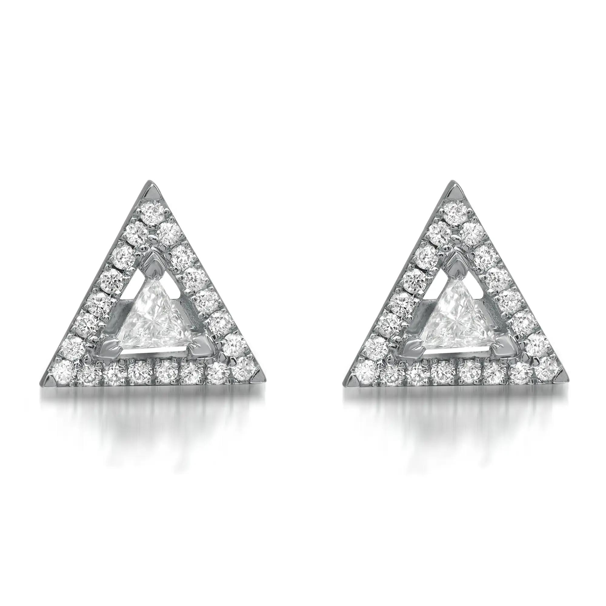 Feature the brand signature logo in white and signature pyramide studs in front Signature Martini-Set Diamond Studs — Alexandria & Company main image 2