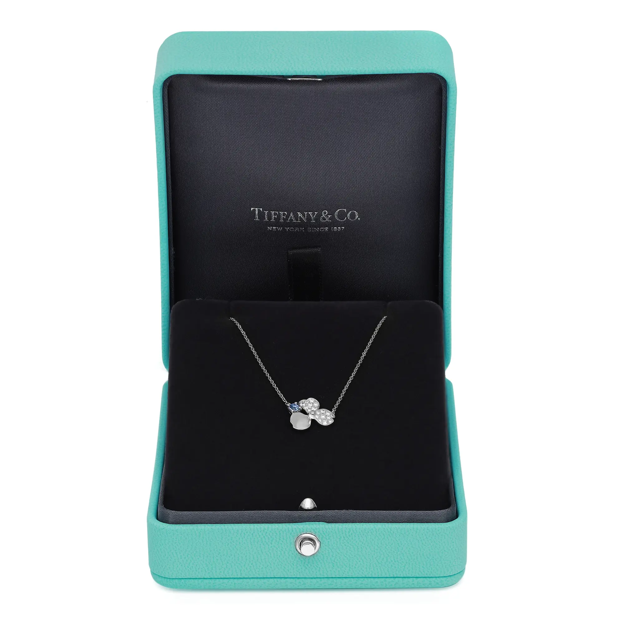 Tiffany & Co Paper Flowers Diamond and Tanzanite Pendant Necklace
