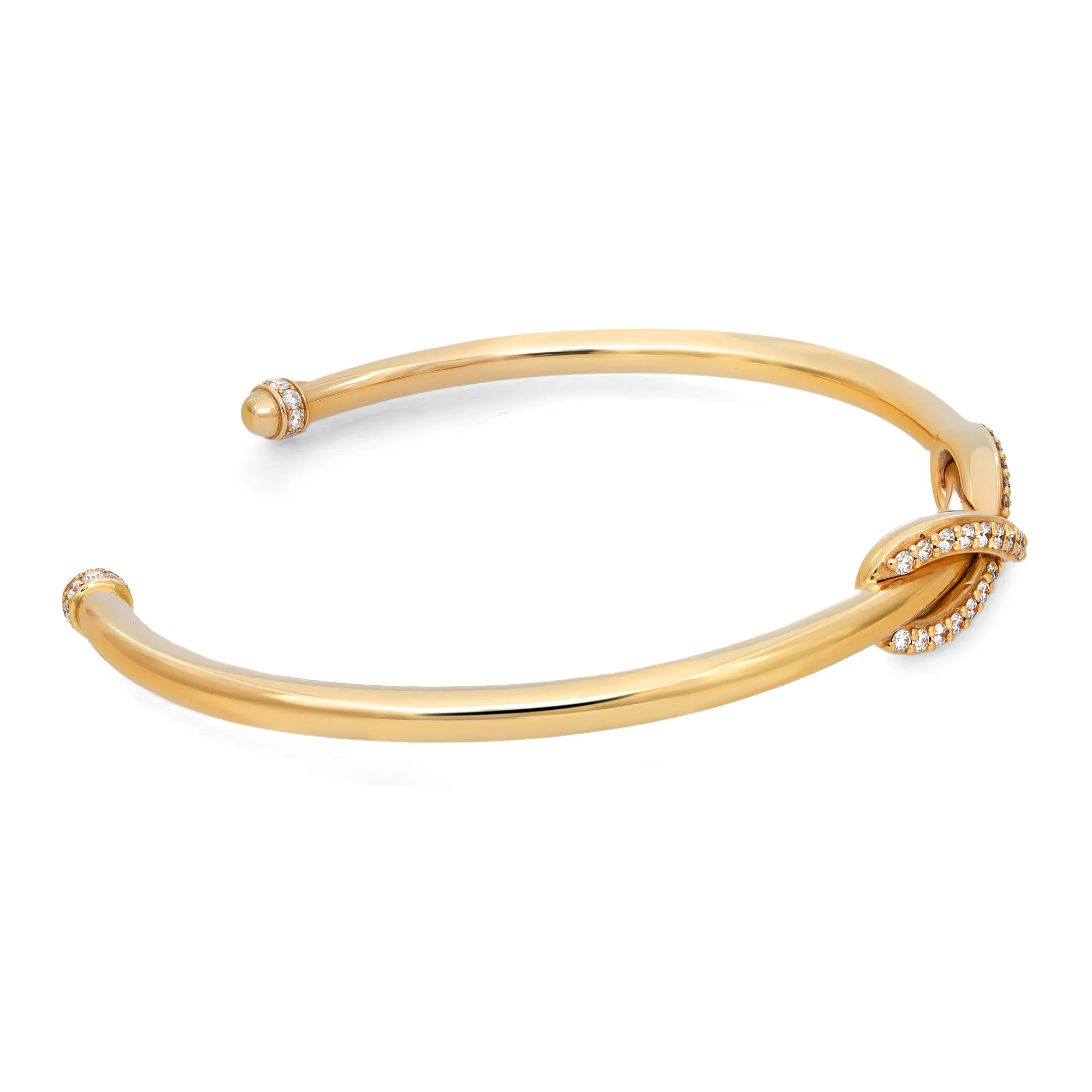 Tiffany & Co. Infinity Diamond Cuff Bracelet 18K Yellow Gold Size