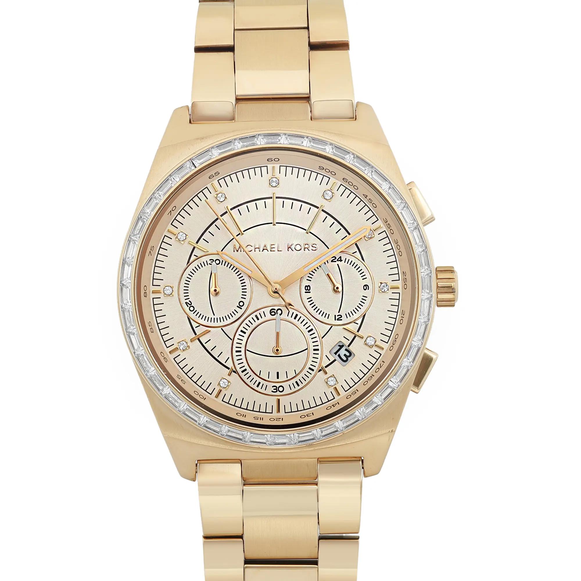 Michael Kors Vail 39mm Steel Gold-Tone Champagne Crystal Dial