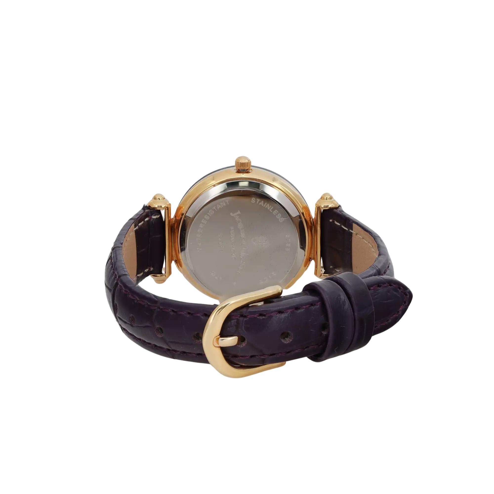 Jacques du Manoir Coupole 26 mm Leather Strap Purple Dial Ladies
