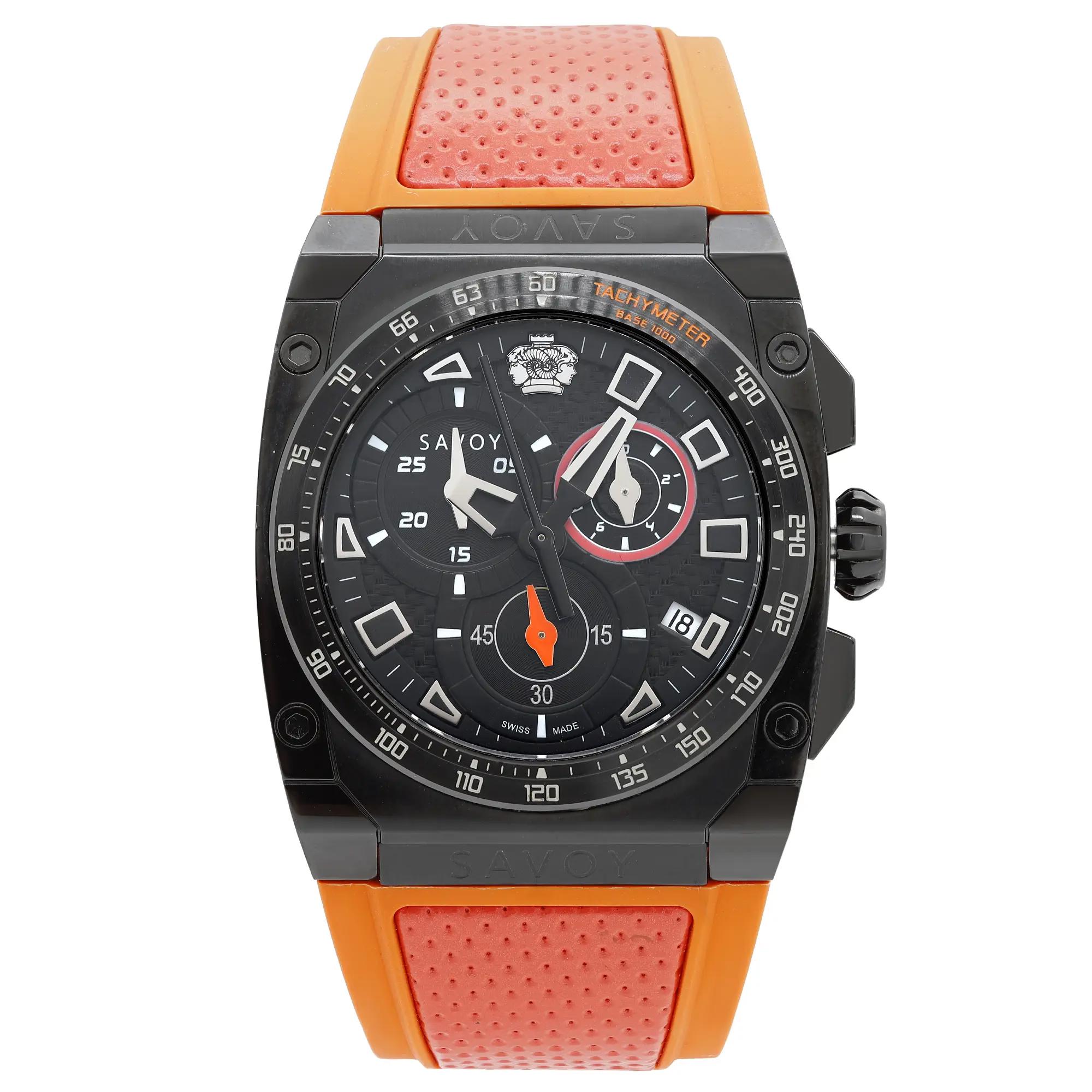 フォワード Savoy Icon Extreme Steel Chronograph Black Dial Mens Quartz Watch