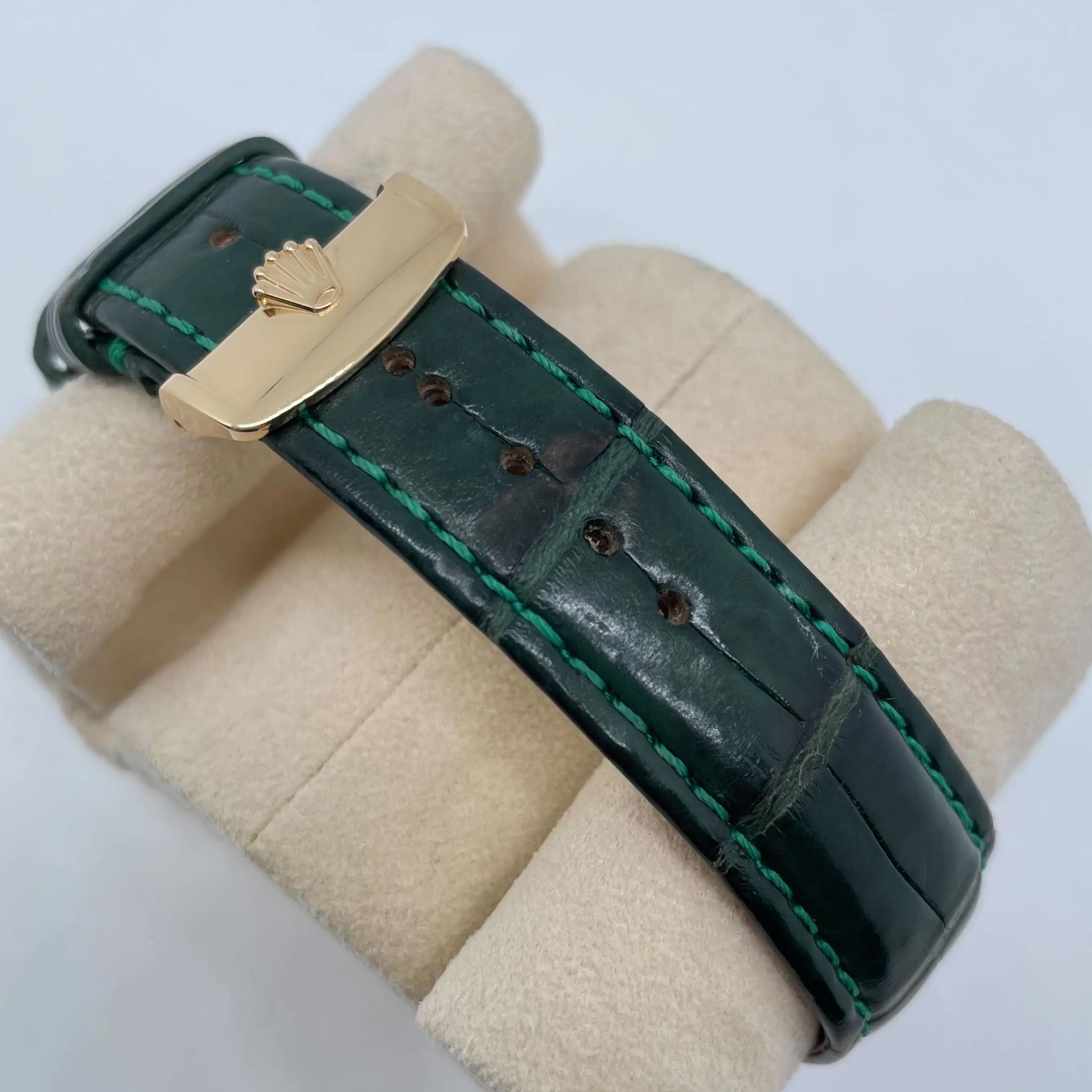 Mint Rolex 118138 Day-Date 36mm 18k Yellow Gold Leather Green