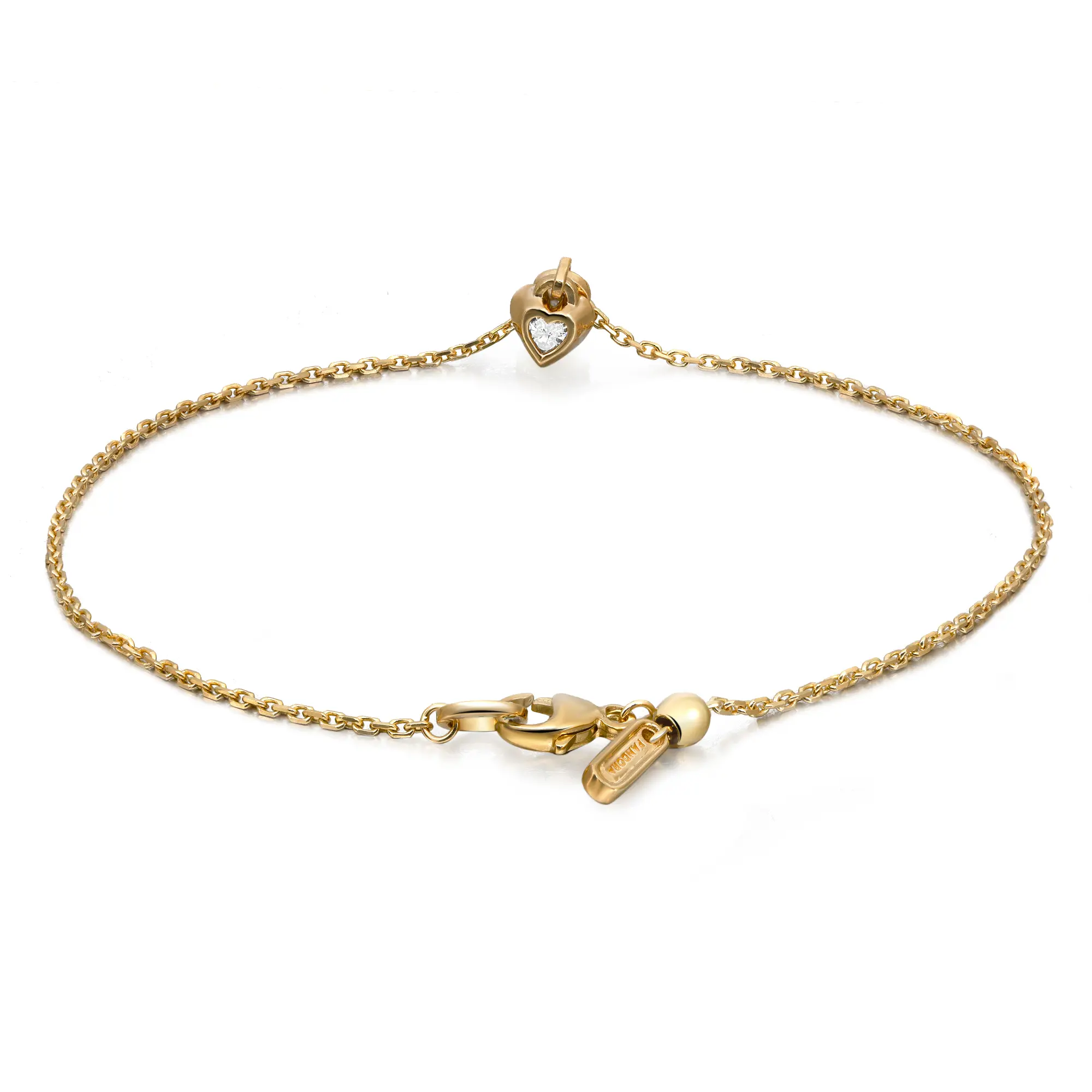 Pandora Talisman Lab Grown Diamond Heart Chain Bracelet 14K Yellow