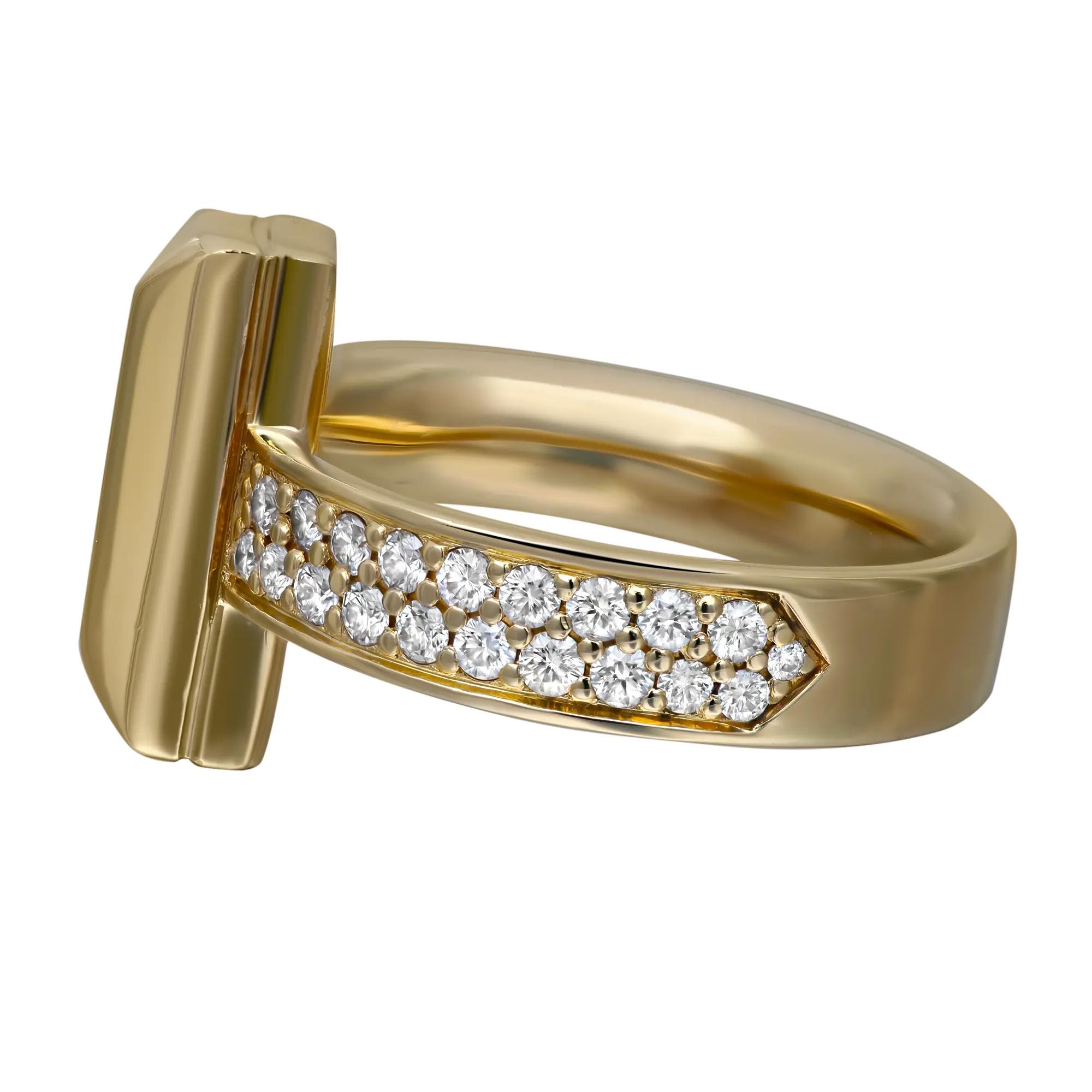 ティファニー　T1リング　YG18 Tiffany T T1 Diamond Ring 18K Yellow Gold 0.19Cttw Size 5.25