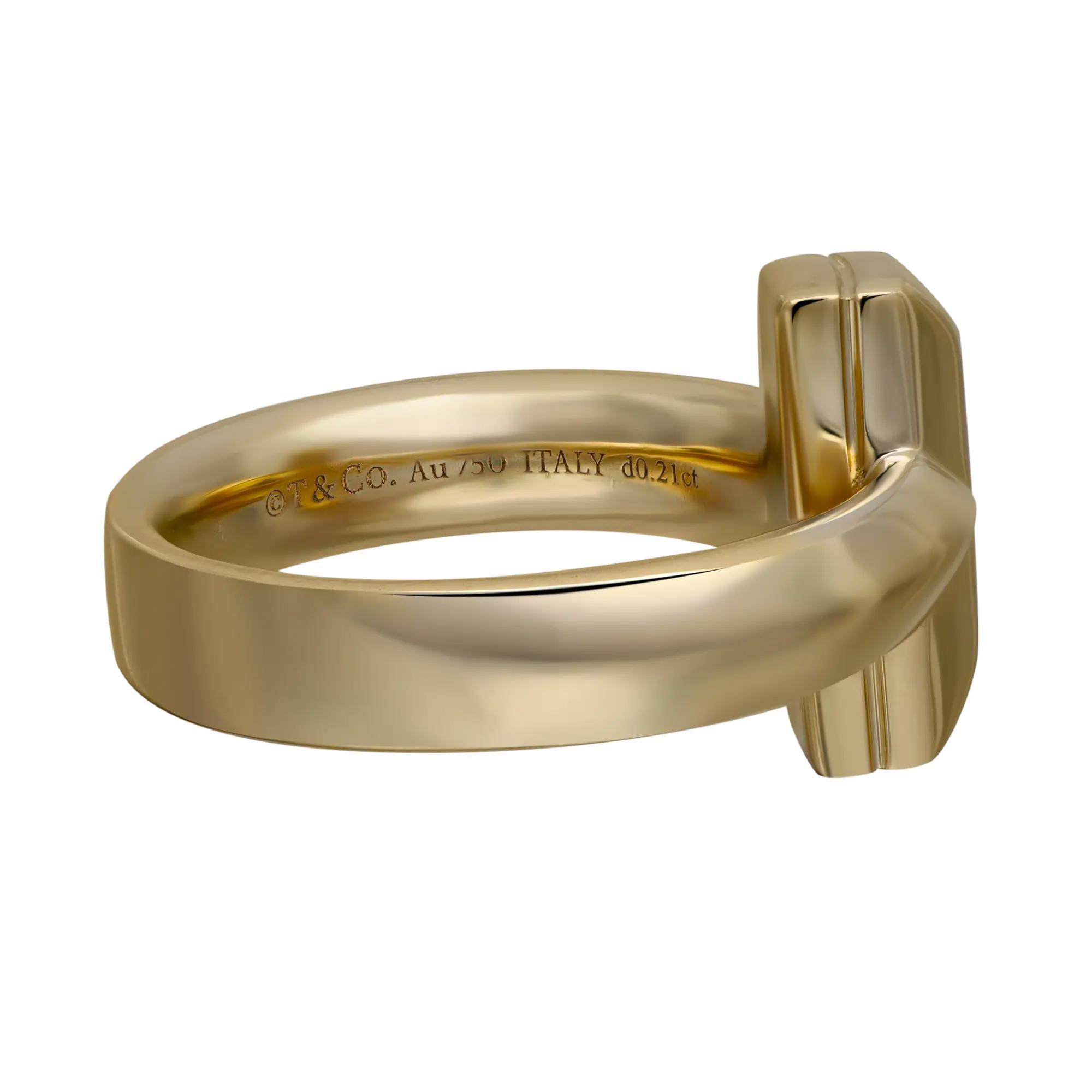 ティファニー　T1リング　YG18 Tiffany T T1 Diamond Ring 18K Yellow Gold 0.19Cttw Size 5.25