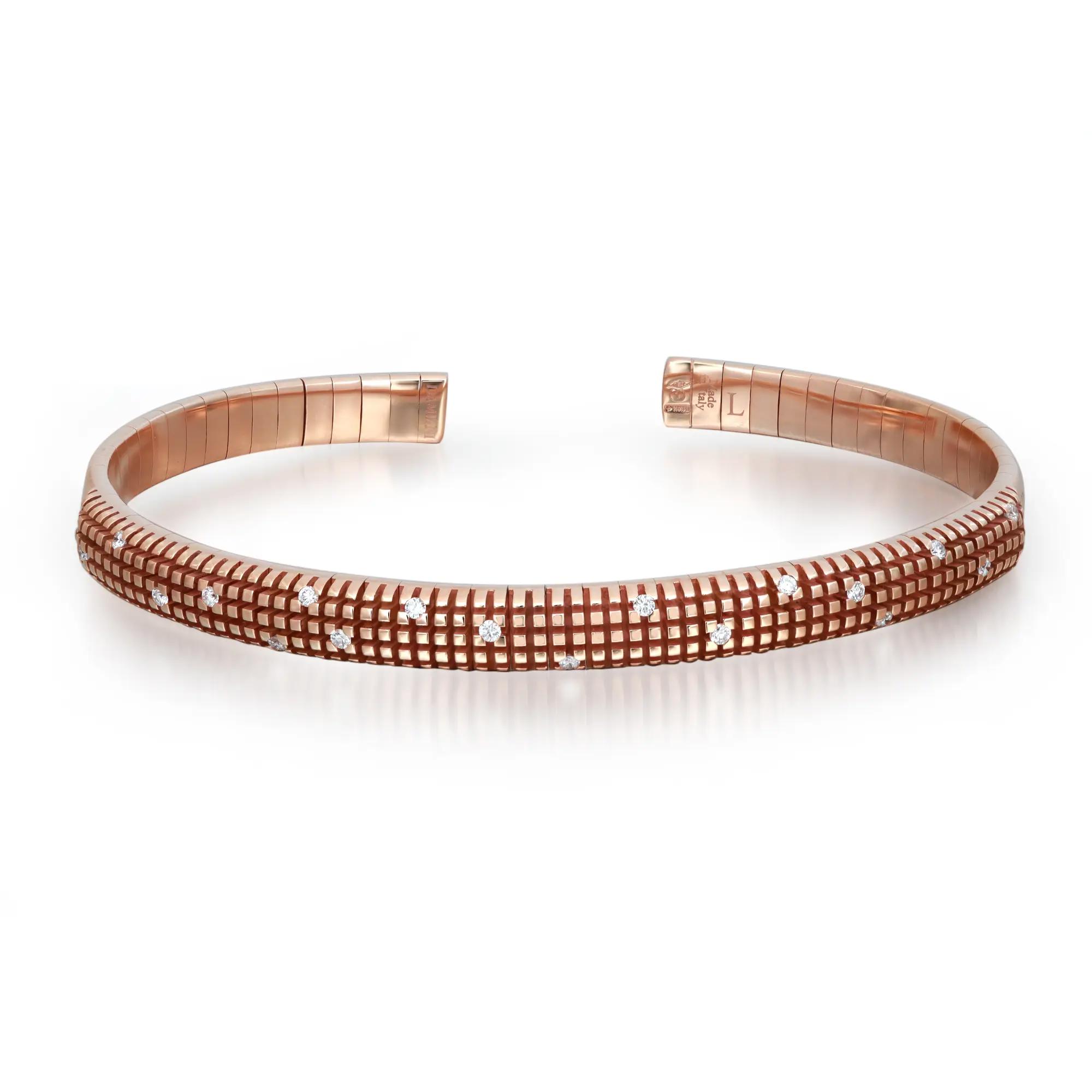 Damiani Metropolitan Diamond Open Flexible Bangle Bracelet