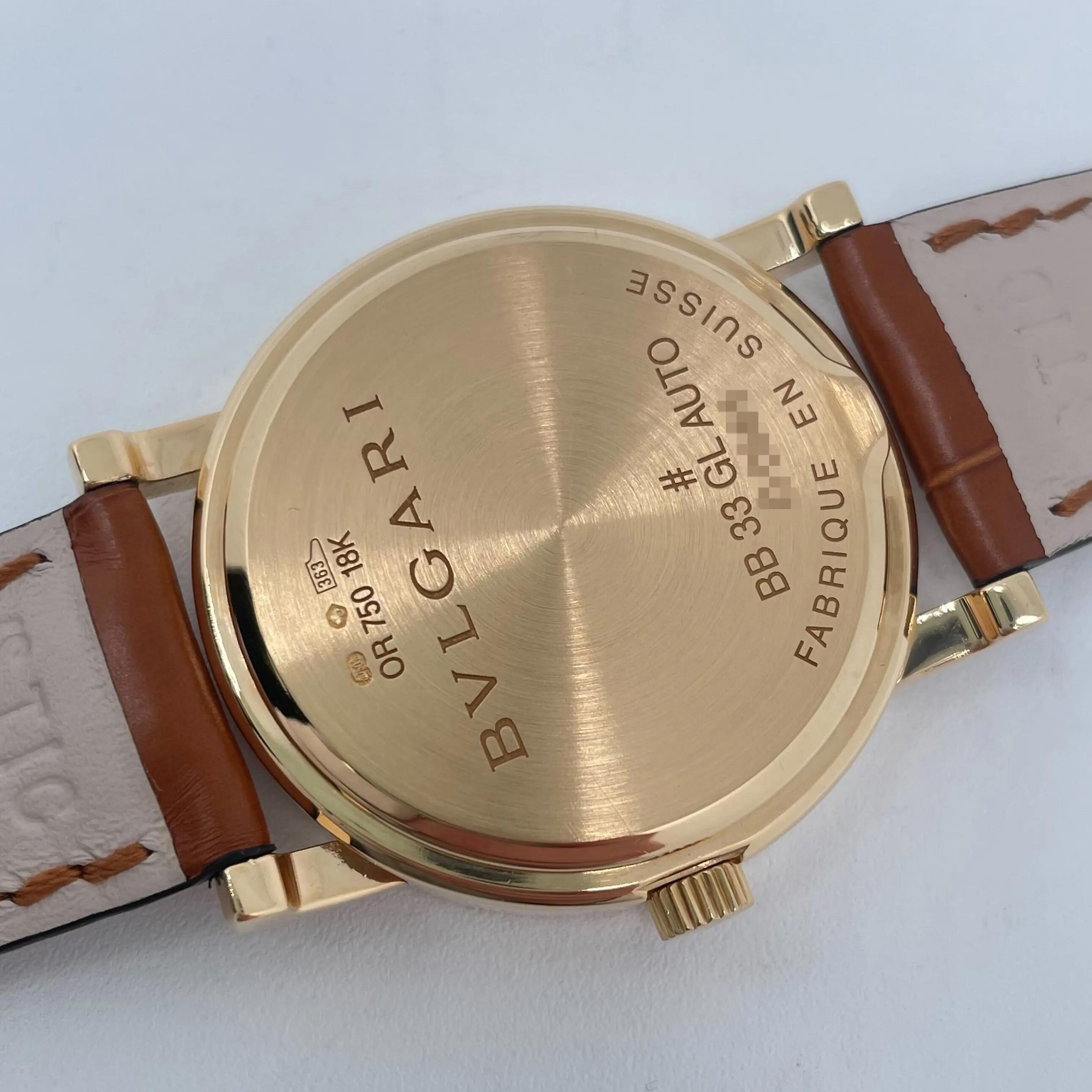 2000s Mint Bvlgari BB33GL 33mm 18k Yellow Gold Ladies Automatic