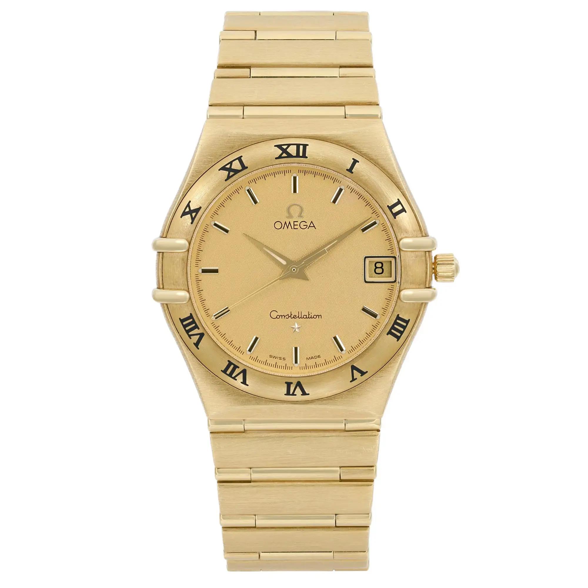 Omega Constellation 18K Yellow Gold Champagne Dial Unisex Watch