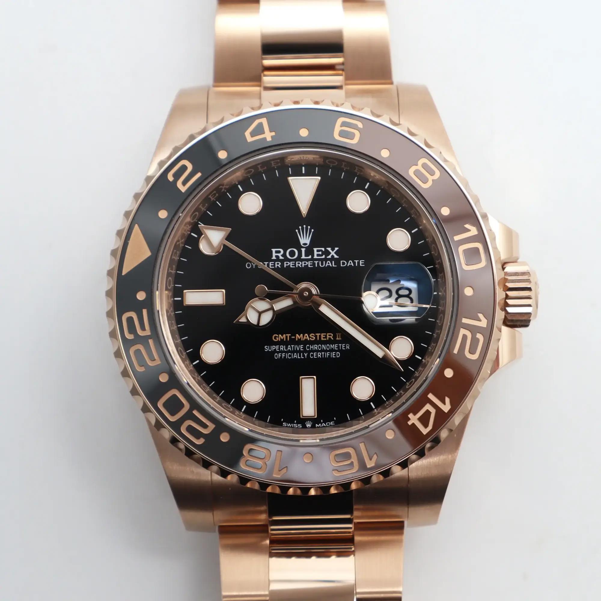 2020s New Rolex 126715CHNR GMT-Master II Root Beer 40mm Rose Gold
