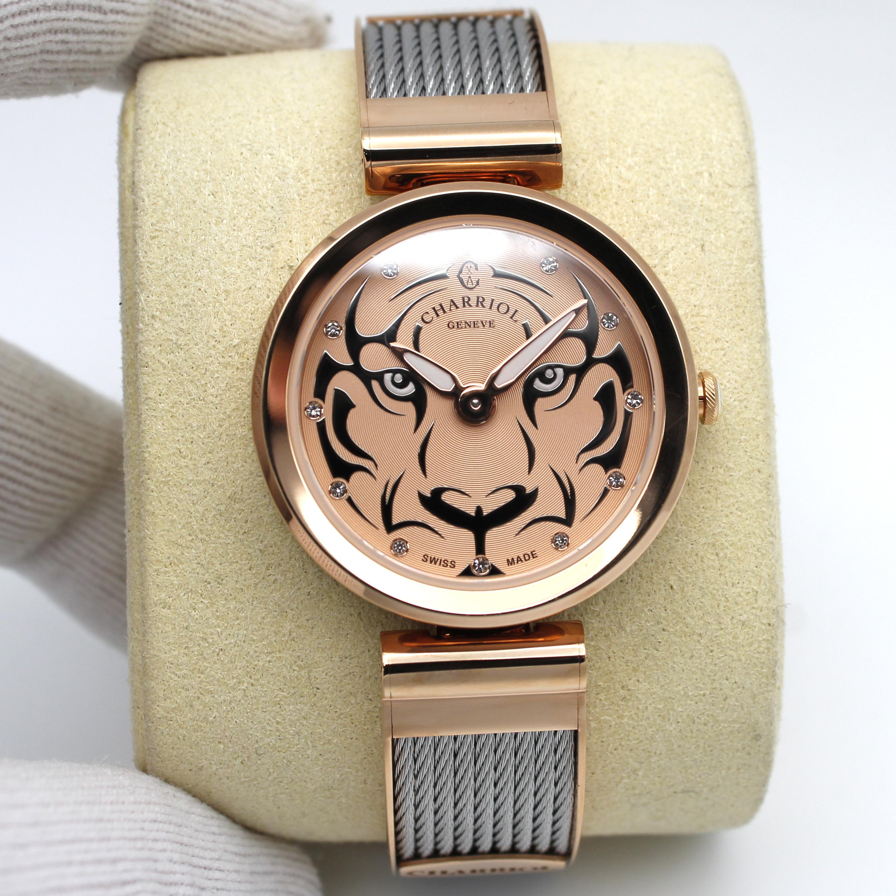 Charriol Forever Tiger PVD steel Rose gold Dial Quartz Ladies