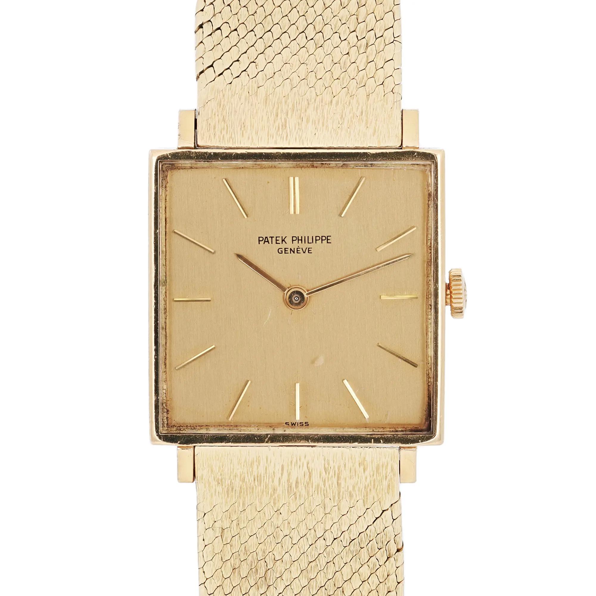 Up Close Front Facing Picture Of Patek Philippe 3430 Yellow Gold Watch Pre Owned Condition