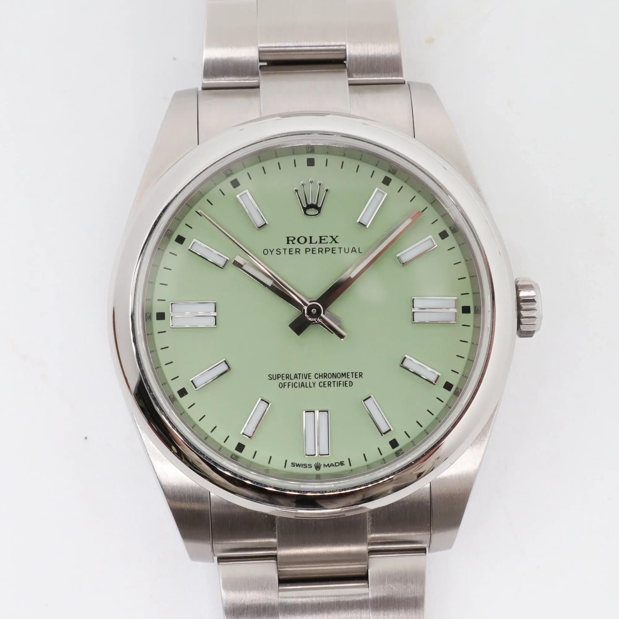 2020s Mint Rolex 124300 OP 41 with additional Pistachio Custom