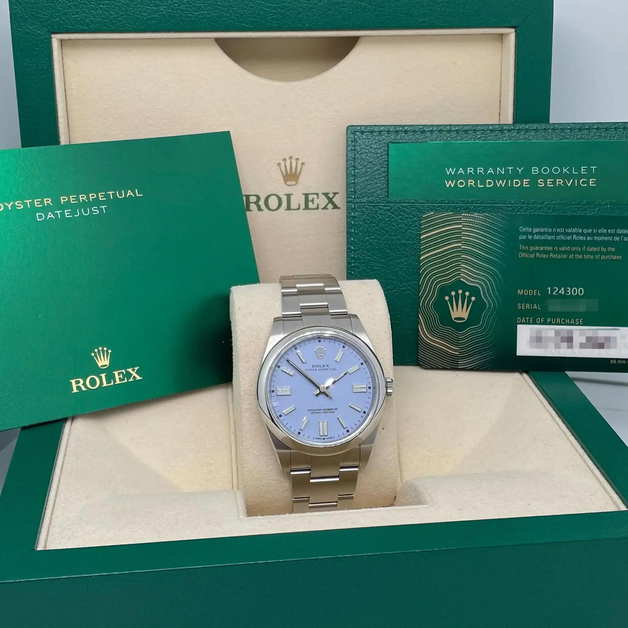 2020s Mint Rolex 124300 OP 41 with additional Lavender Custom Dial