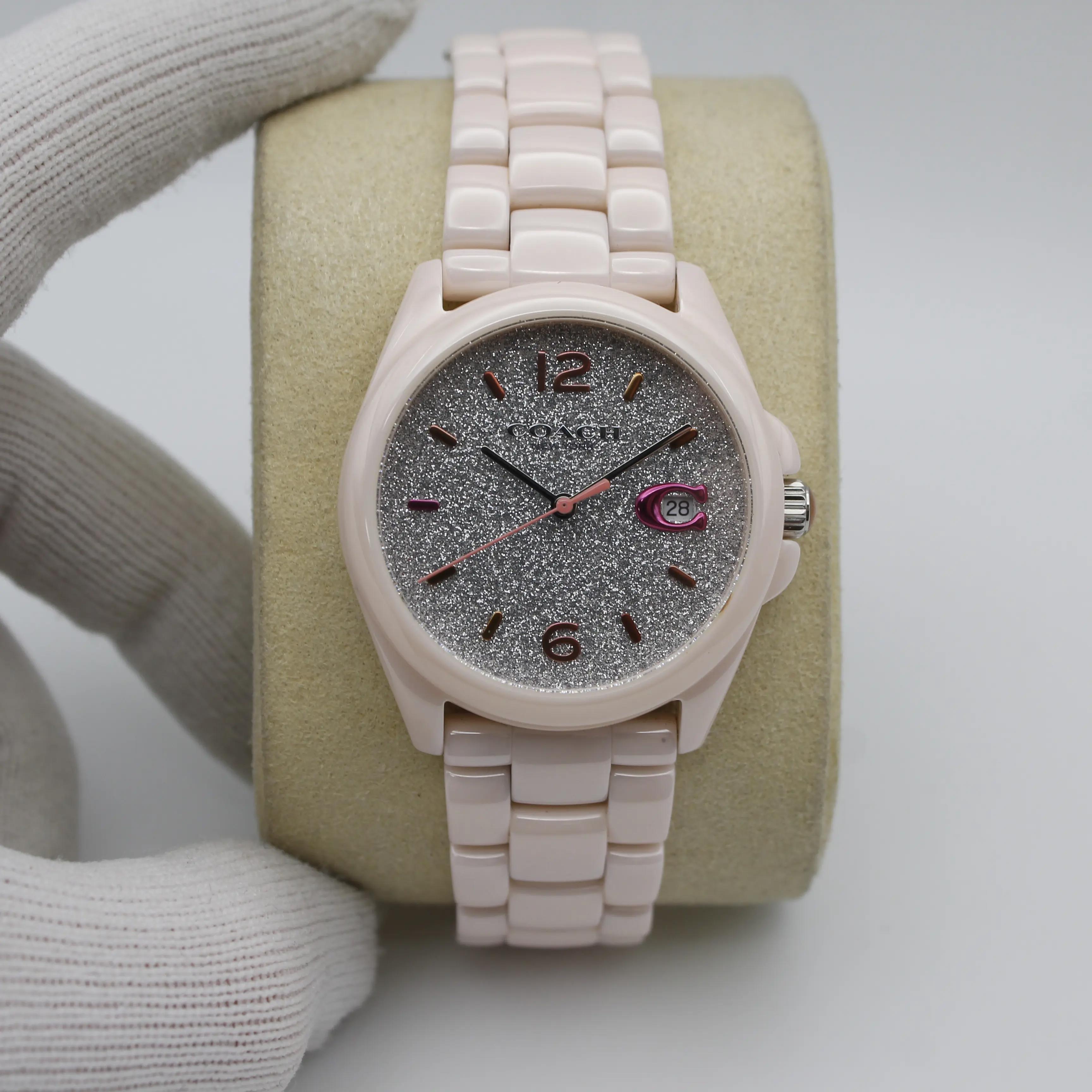 専用です。COACH 14503939 グレイソン Coach Greyson 36mm Ceramic Silver Glitter Dial Quartz Ladies Watch