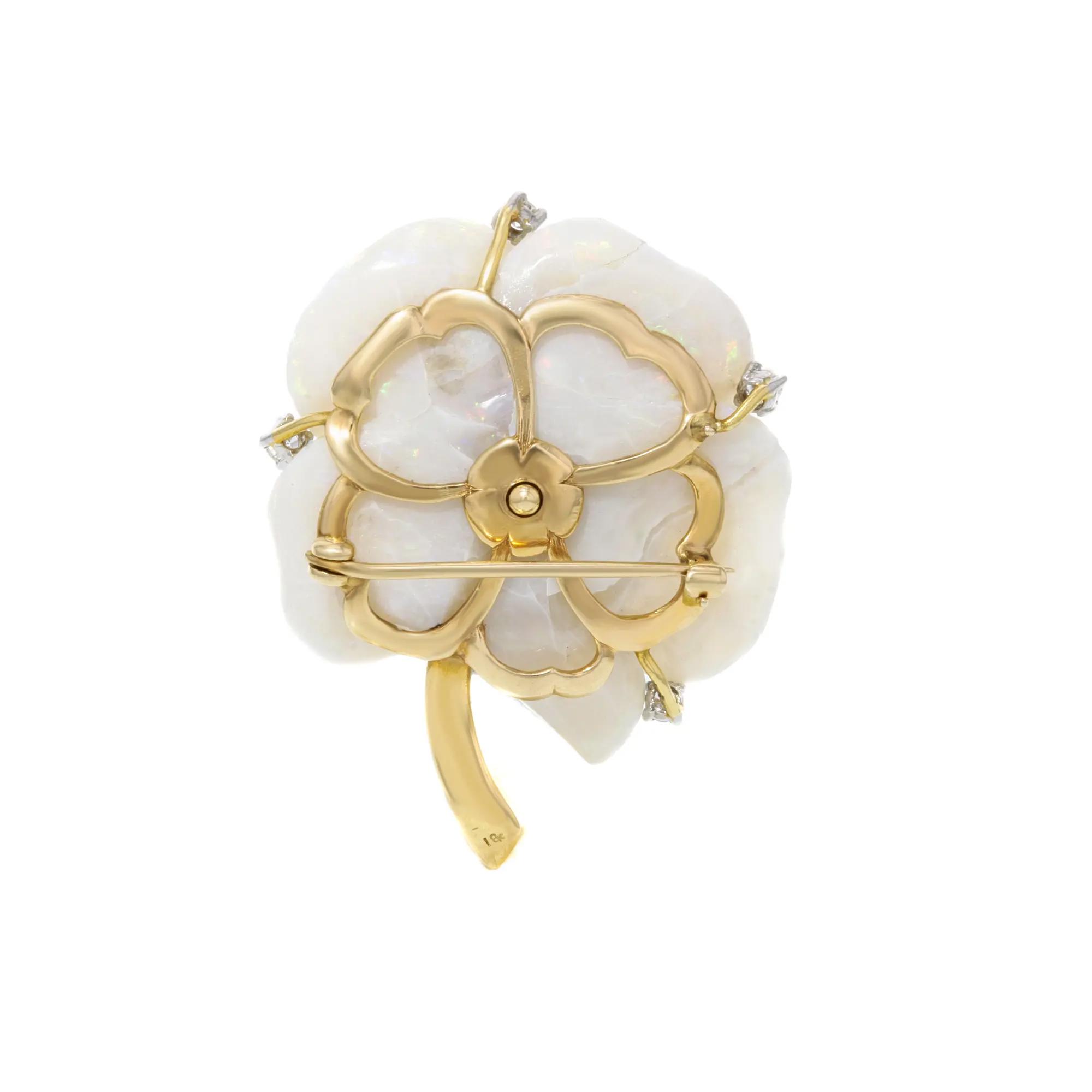 3rd image of Rachel Koen 020573 Brooch with Diamonds & Gemstones, PreOwned condition