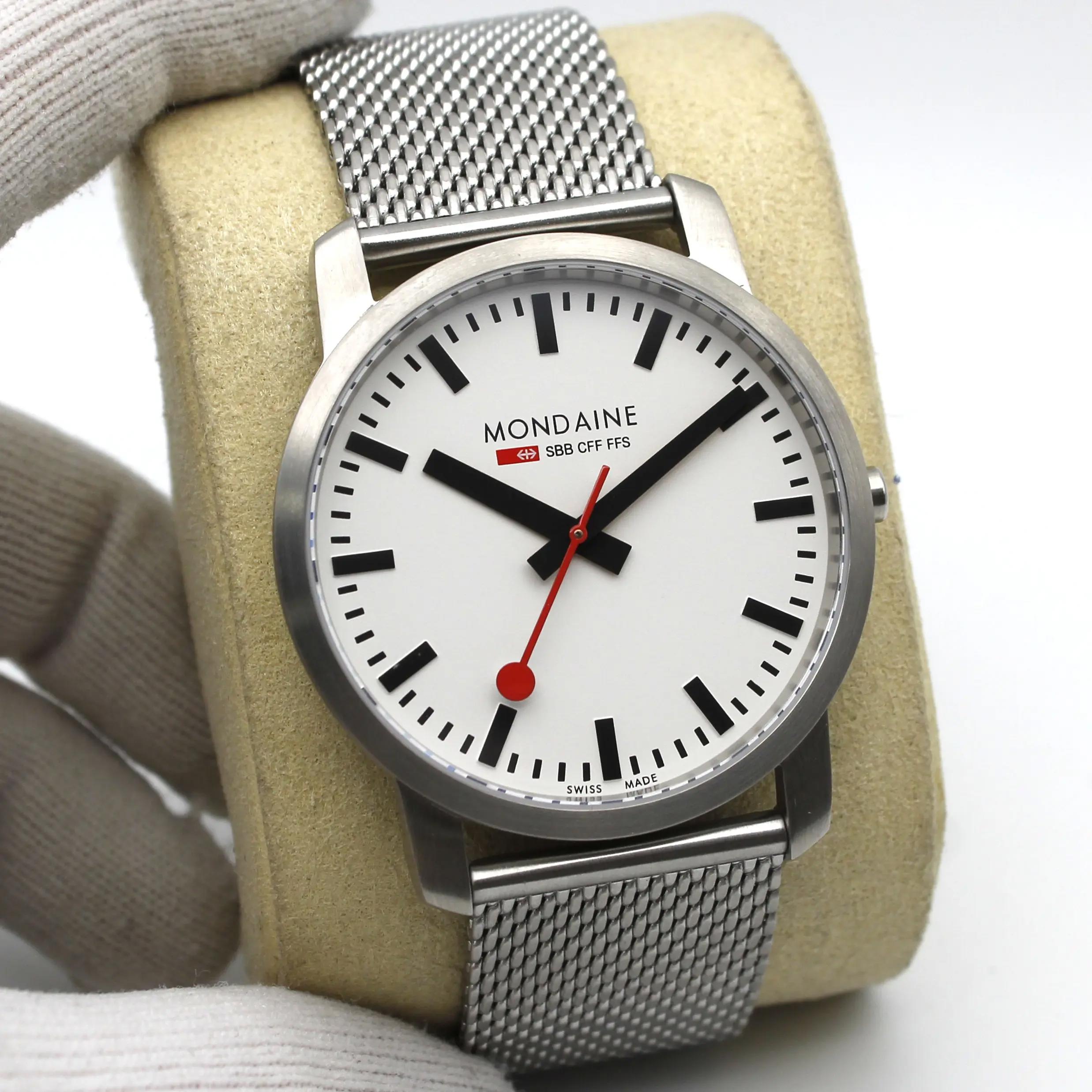 Mondaine Simply Elegant Steel White Dial Mesh Band Mens Watch A638 