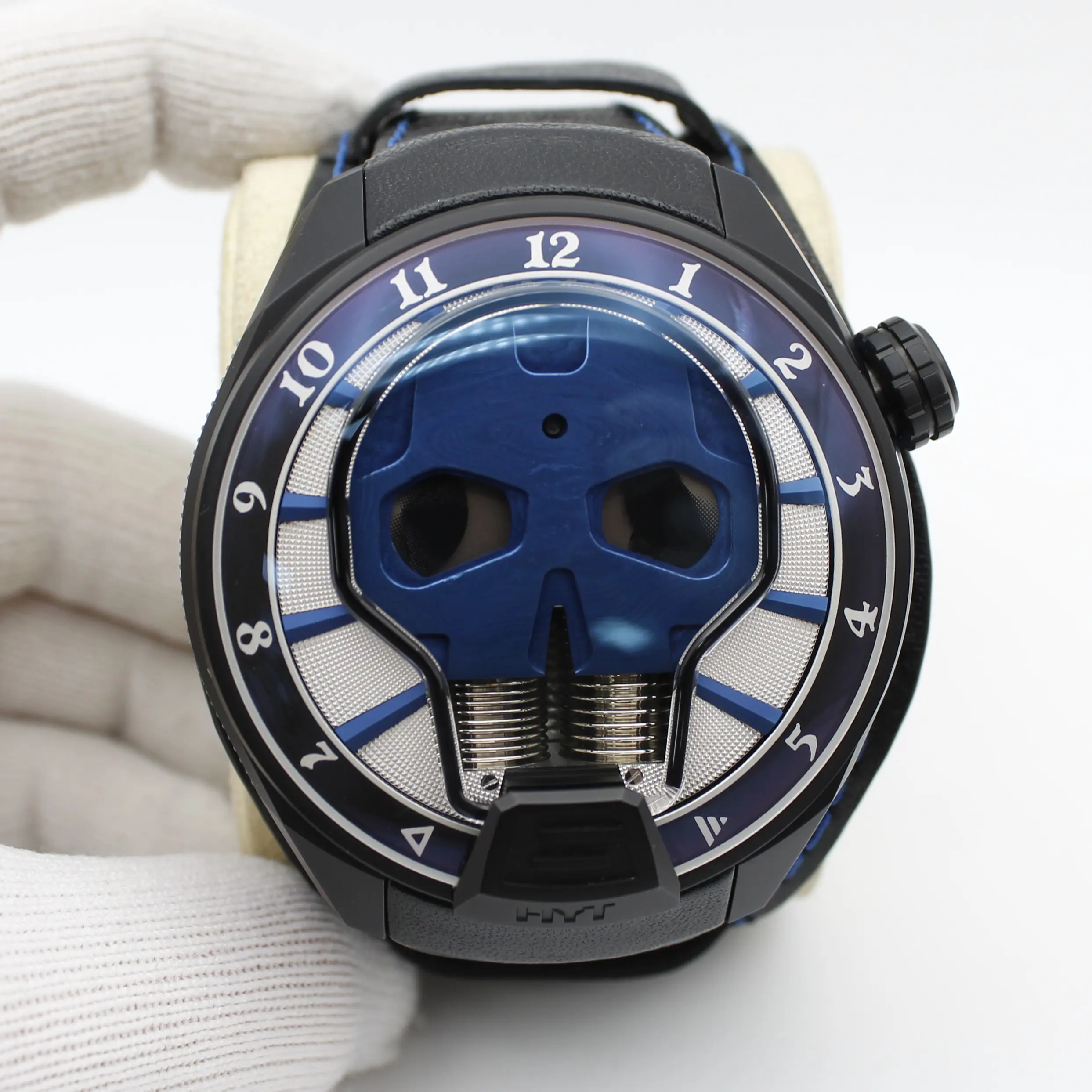 HYT Skull Axl Guns N Roses 51mm Titanium PVD Blue Dial Men Watch
