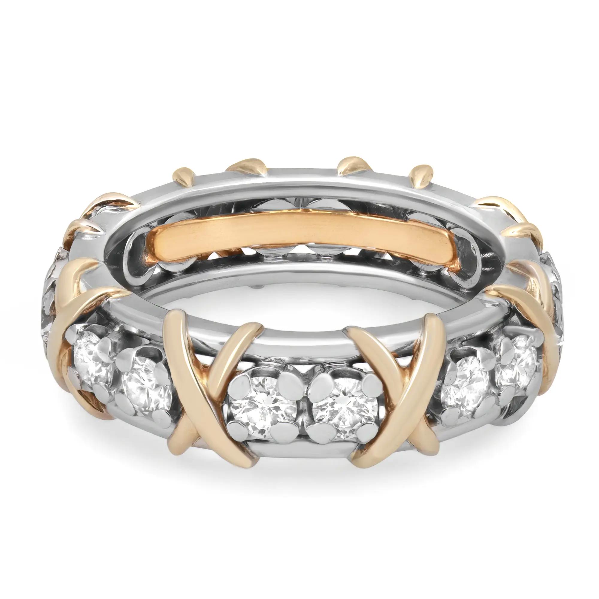 Tiffany & Co Schlumberger Sixteen Stone Diamond Platinum & 18K