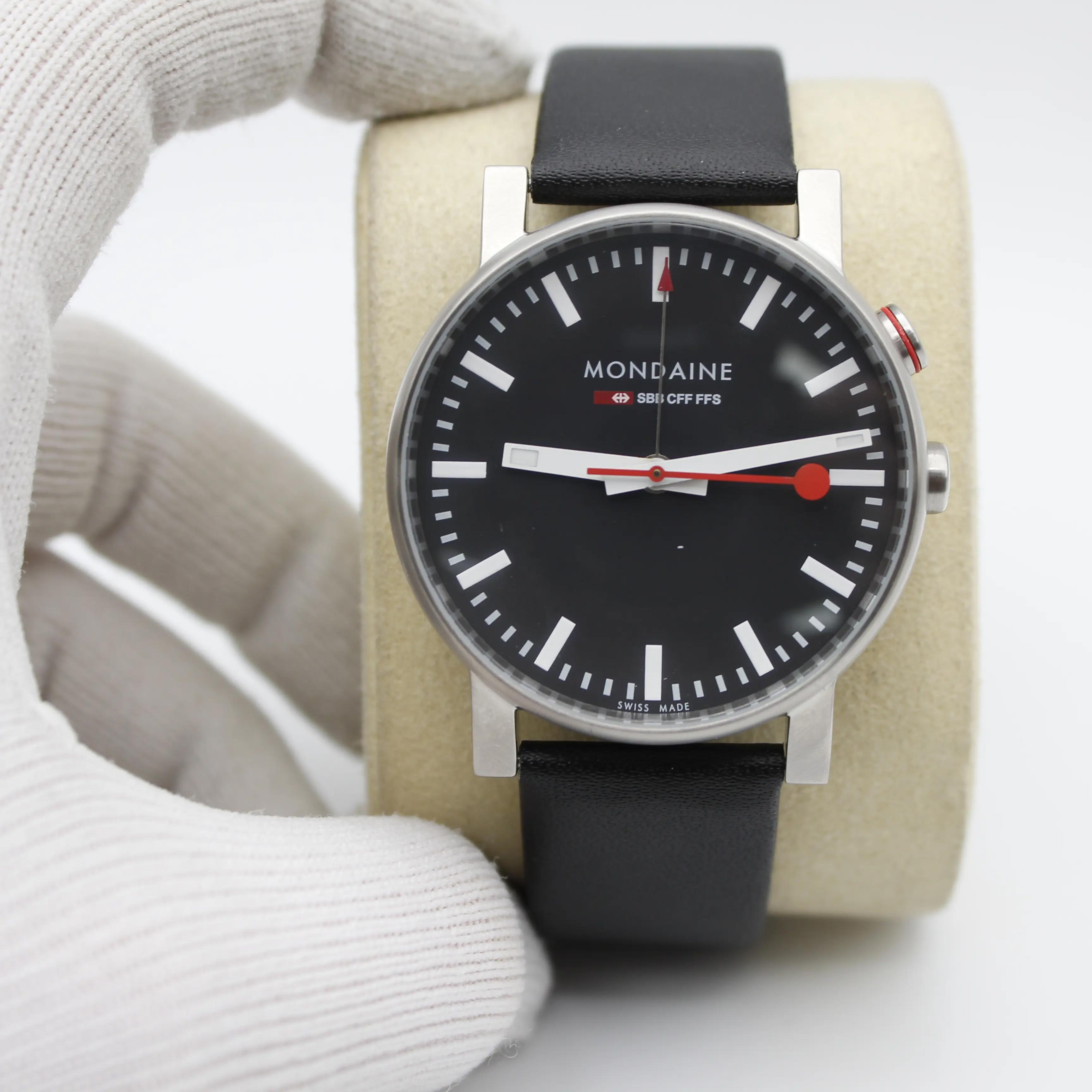 ダイアモンド Mondaine Evo Alarm 40mm Steel Black Dial Mens Quartz Watch A468