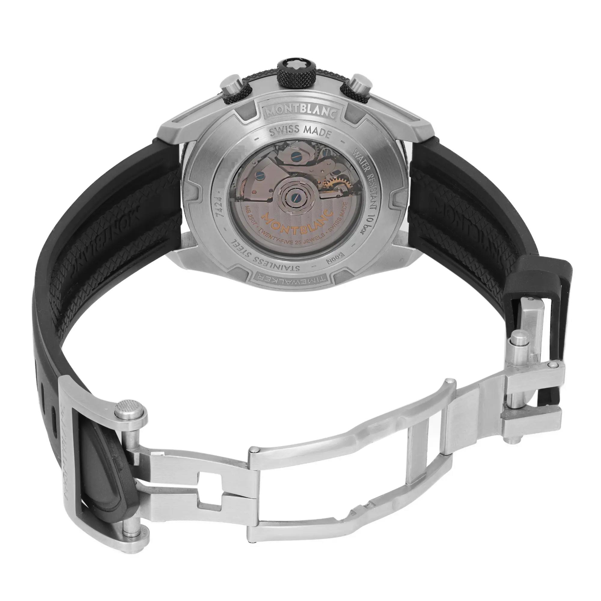 MontBlanc TimeWalker 43mm Steel Black Dial Mens Chronograph Watch