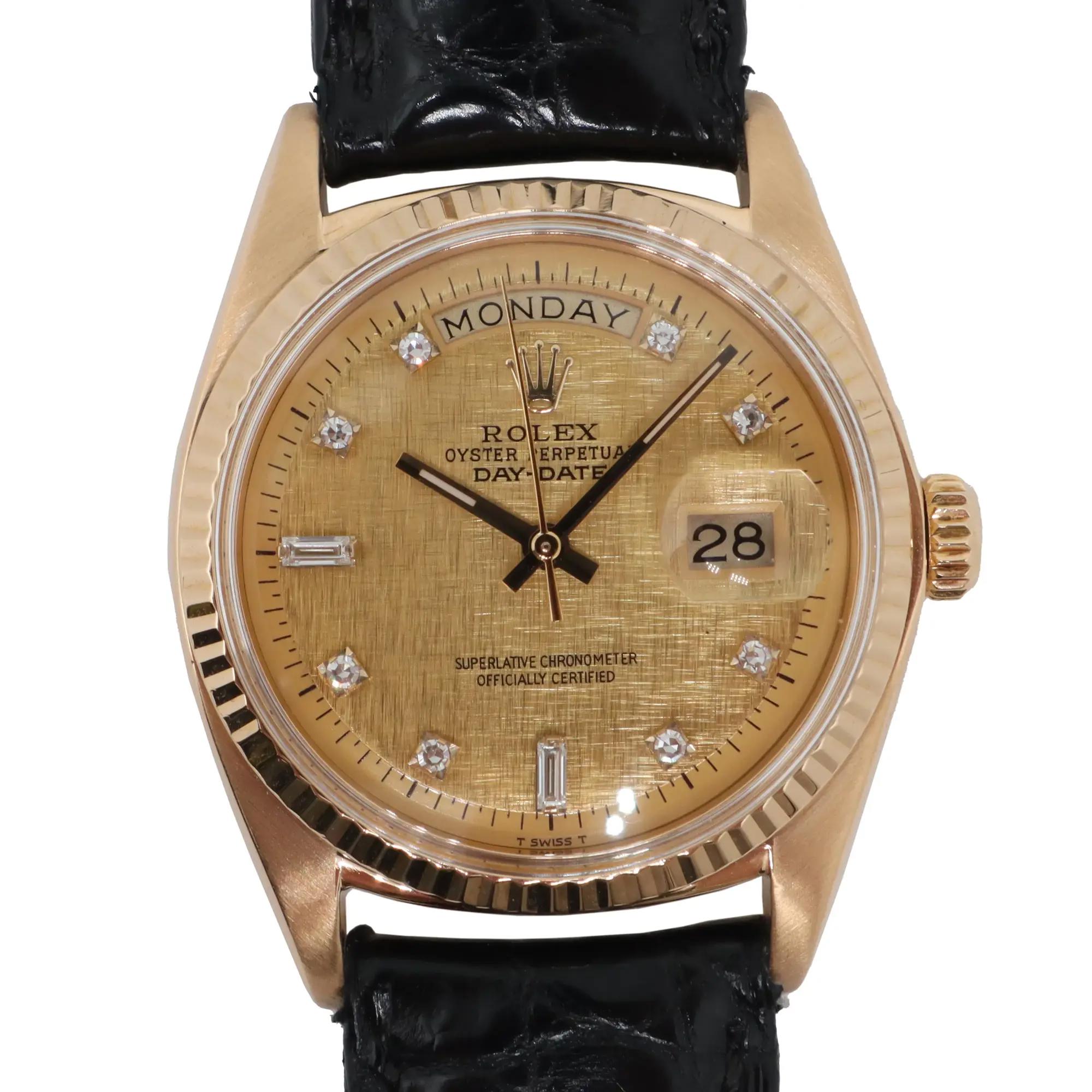1973 Rolex 1803 Day-Date 36mm 18K Yellow Gold Buckley Diamond