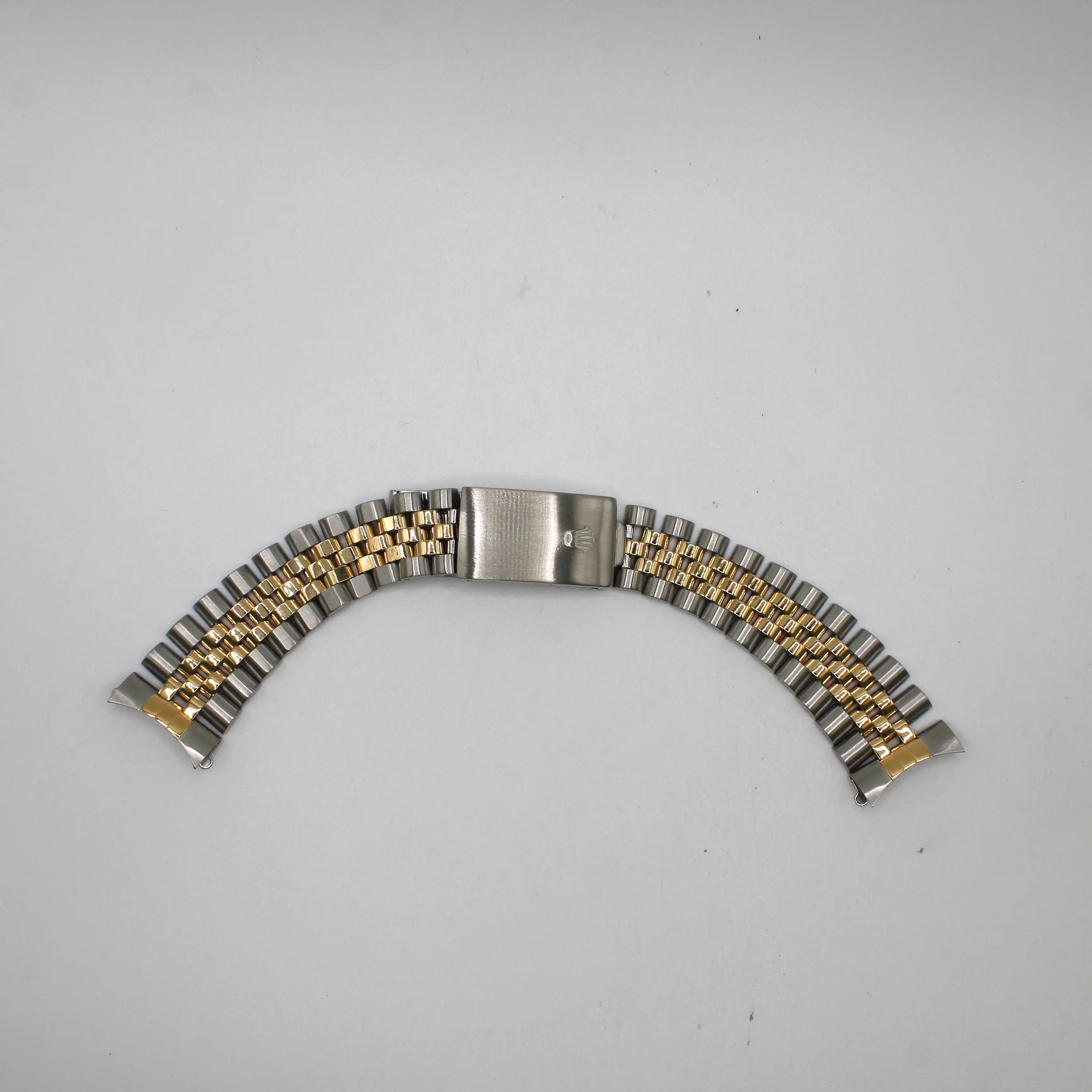 Rolex Jubilee 455 End Links 18K Yellow Gold Steel 20MM Watch