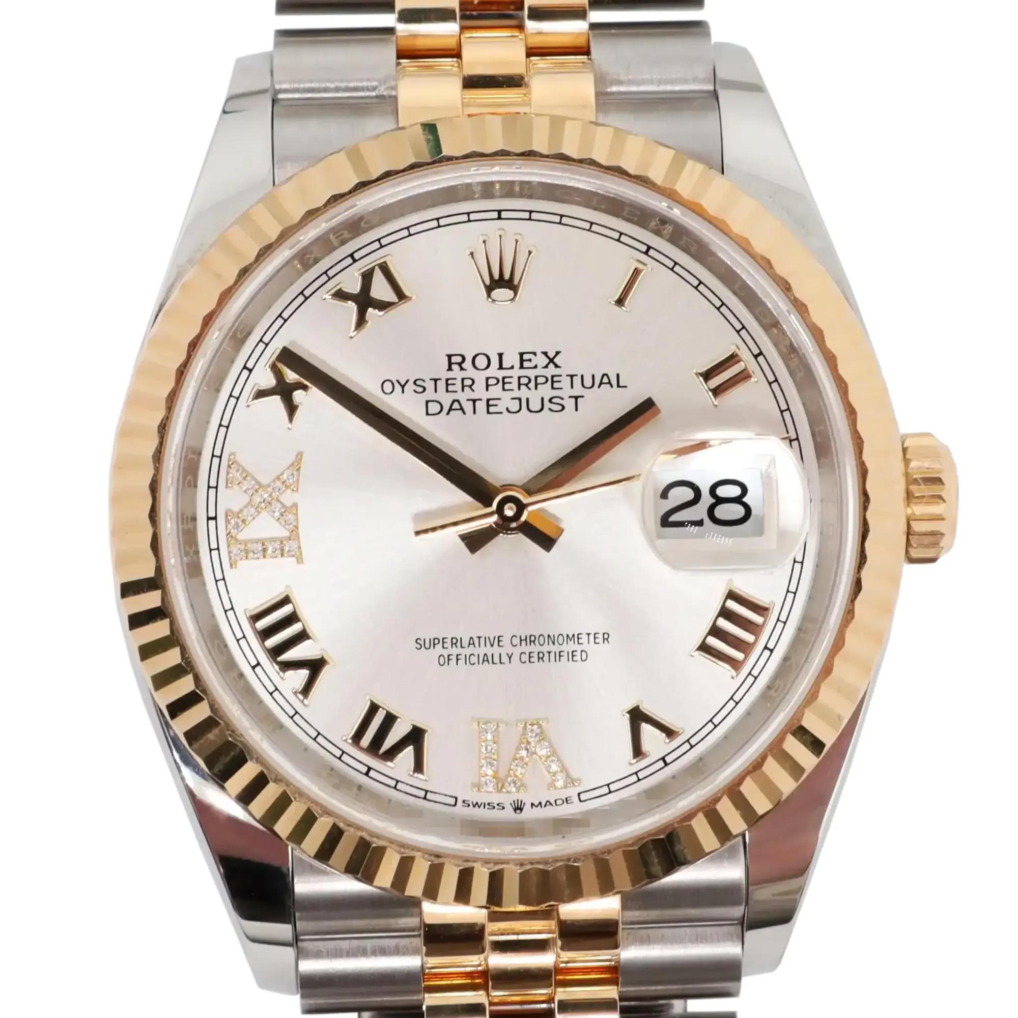 2025 New Rolex 126233 Datejust 36mm 18K Yellow Gold Steel Silver