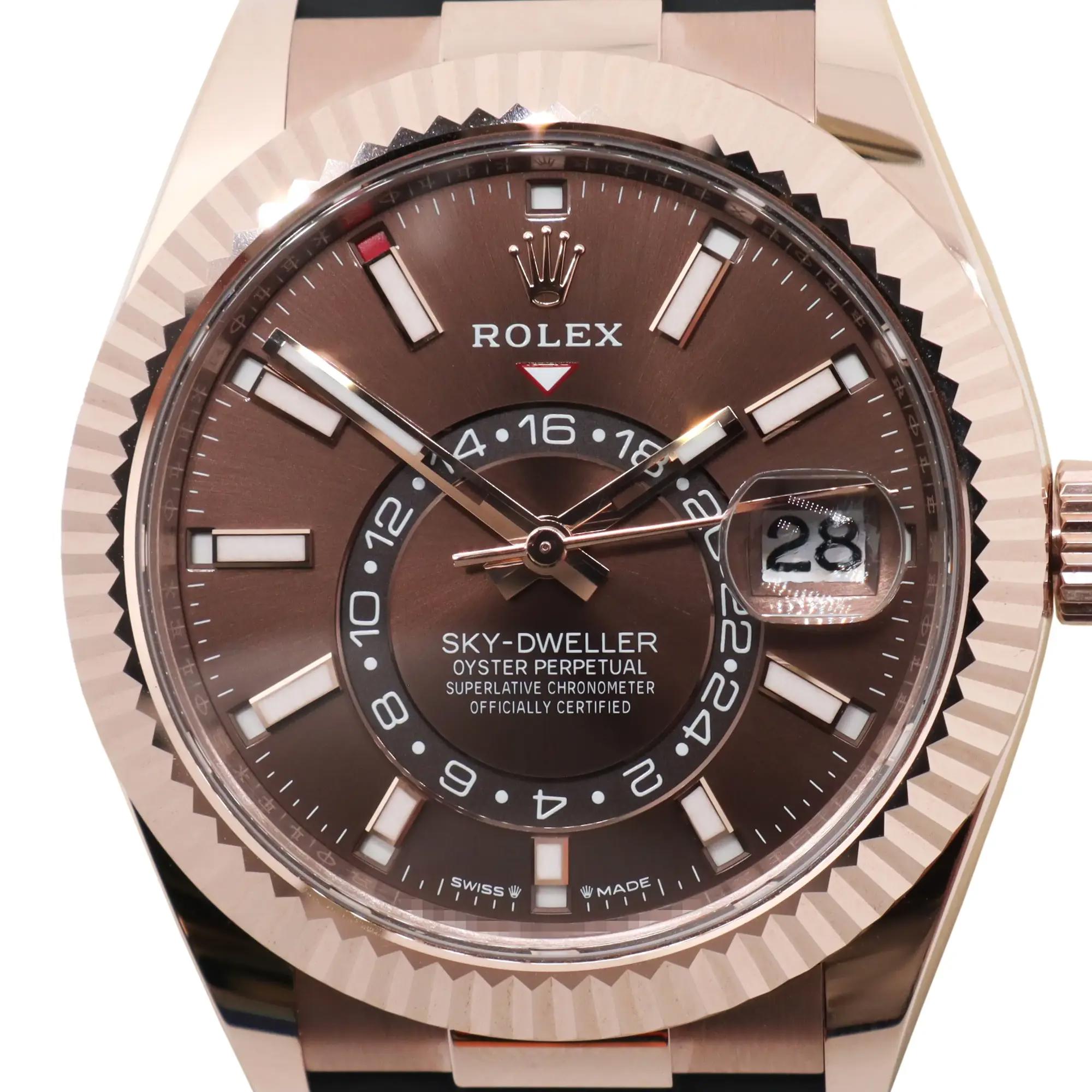 2025 New Rolex 336235 Sky-Dweller 42mm 18k Rose Gold Chocolate