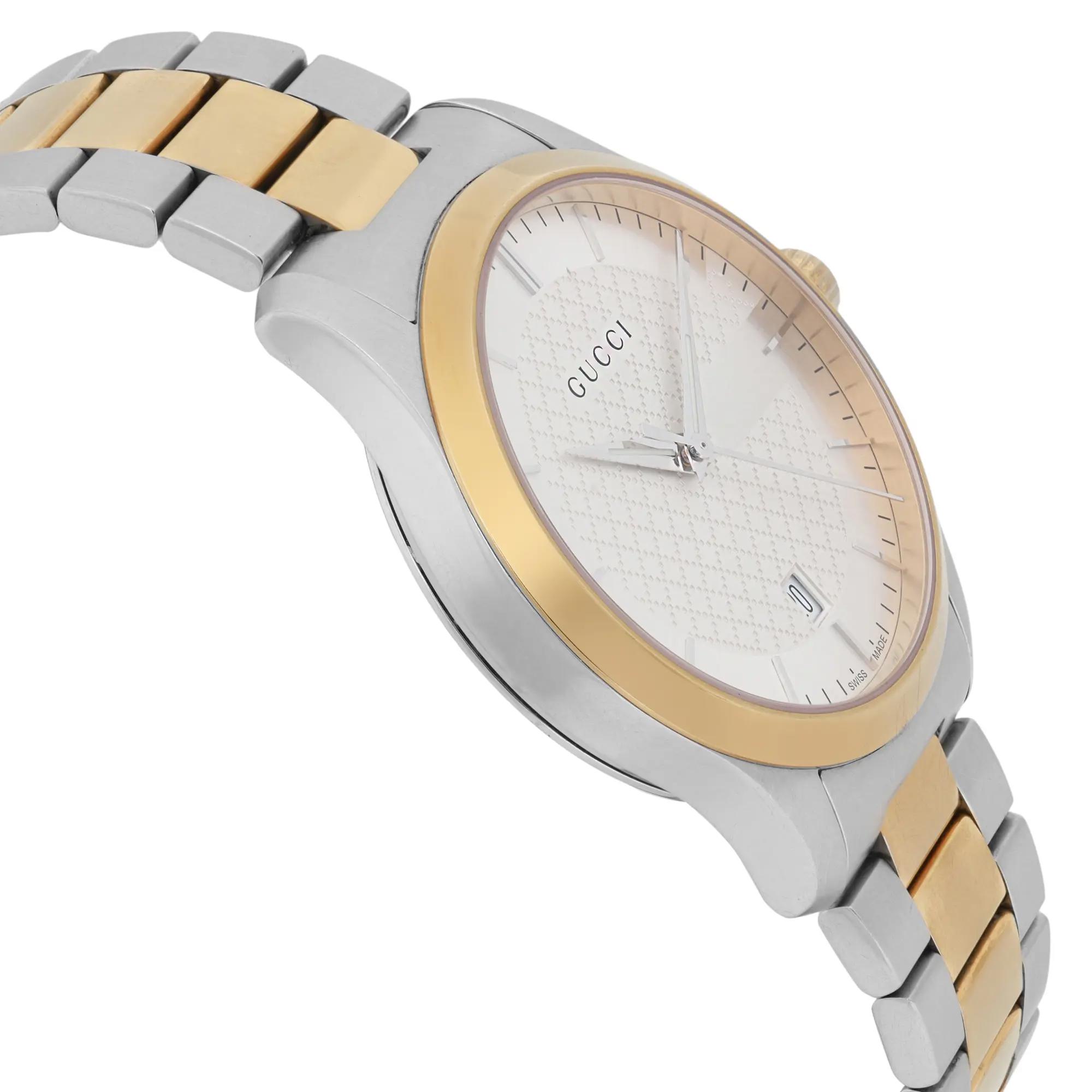 Gucci G-Timeless Two-Tone Stainless Steel Silver Dial Quartz Men