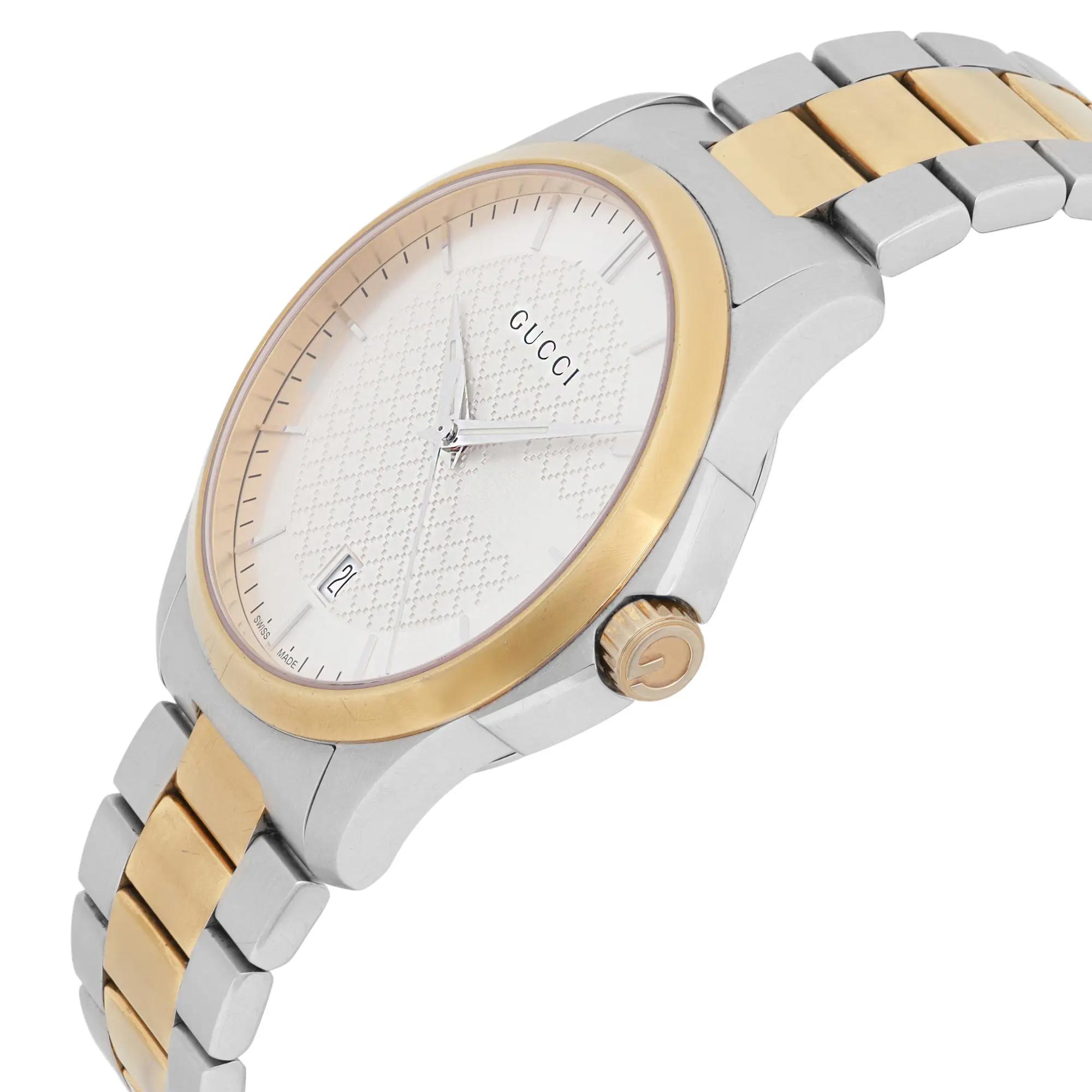 Gucci G-Timeless Two-Tone Stainless Steel Silver Dial Quartz Men