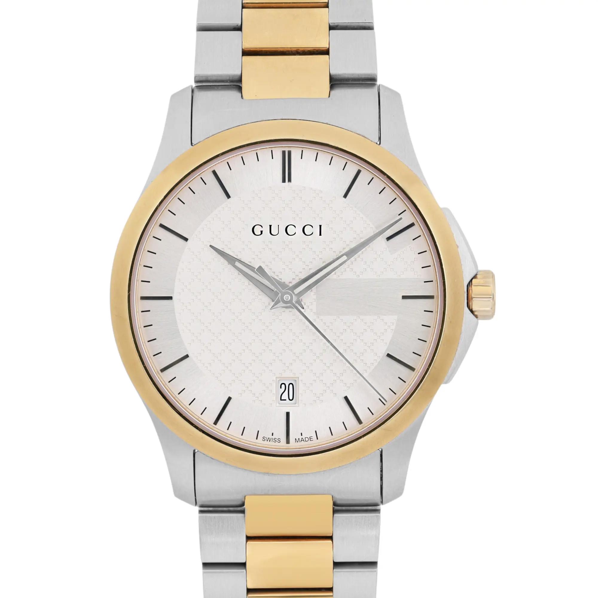gusy  Gucci 'G-Timelss' Quartz Stainless Steel Silver-Toned YA126446