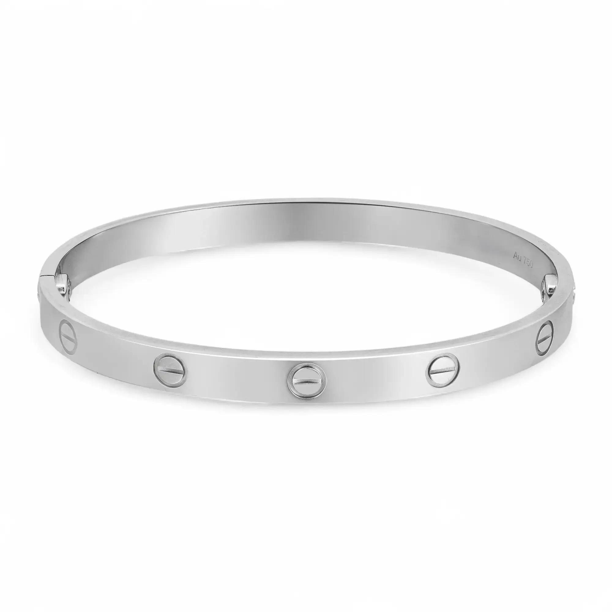 Cartier Love Bracelet Classic Model 18K White Gold Size 19 | eBay